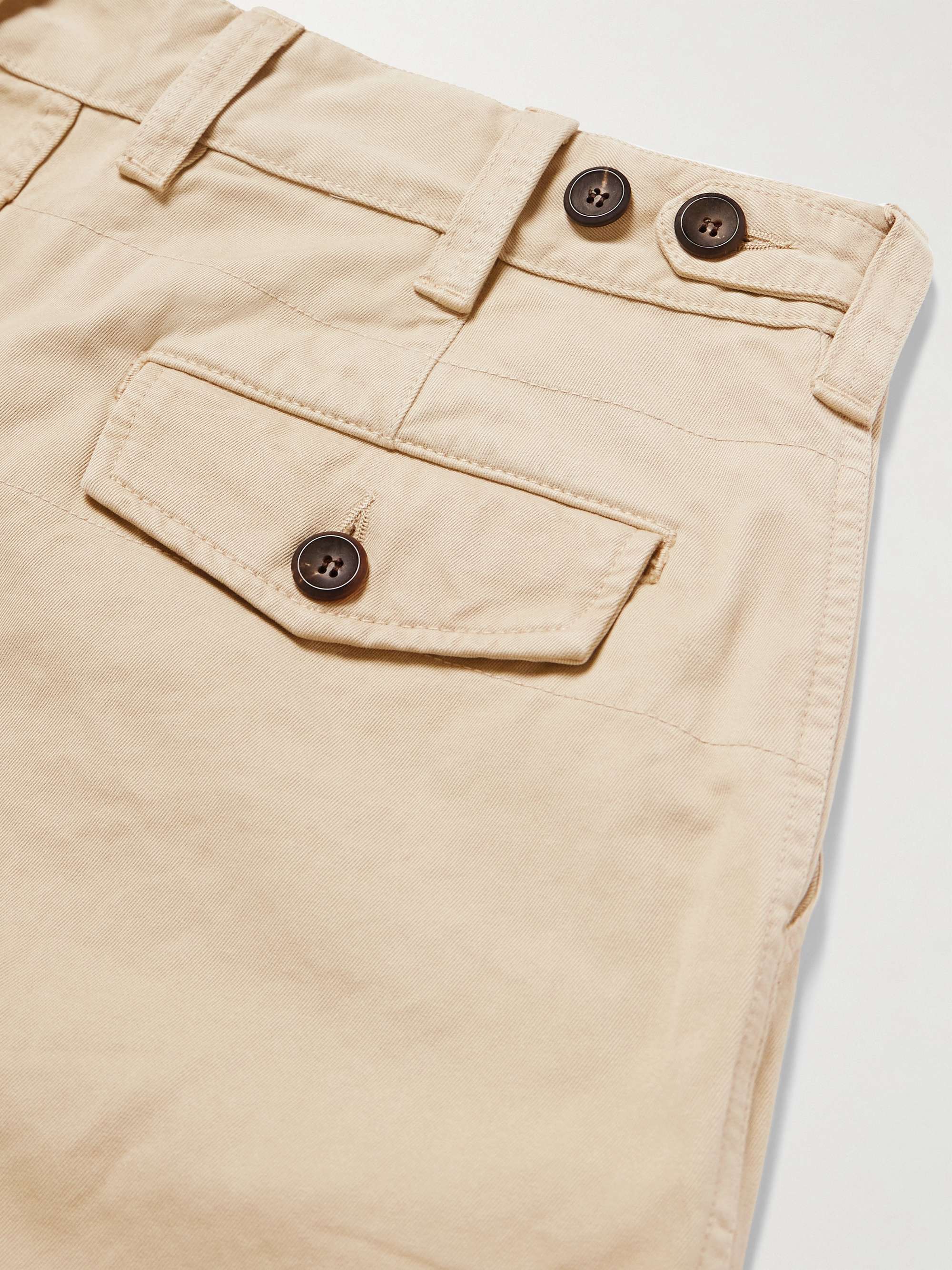 Straight-Leg Peached Cotton-Twill Trousers view