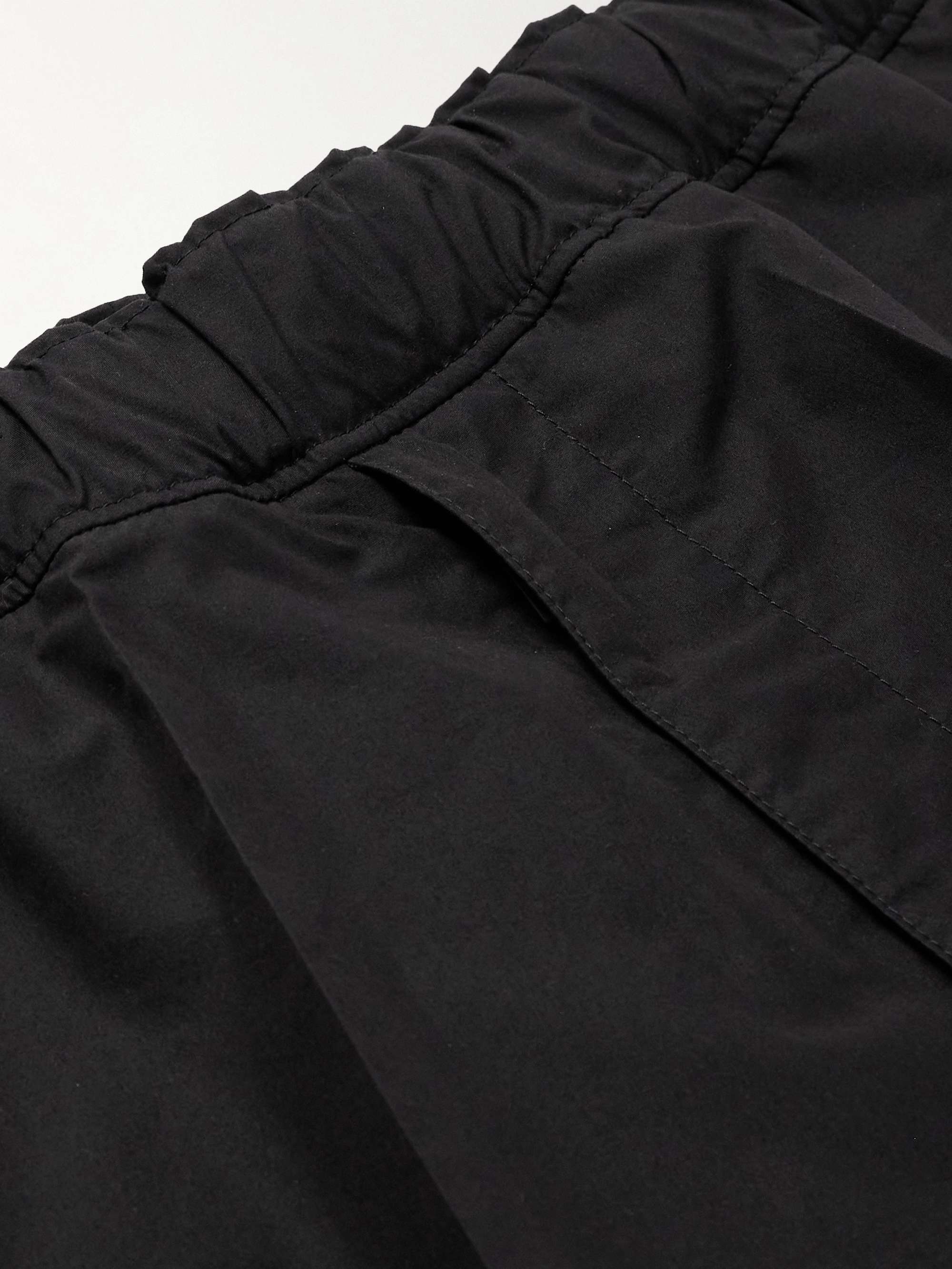 Straight-Leg Cotton-Blend Poplin Trousers view