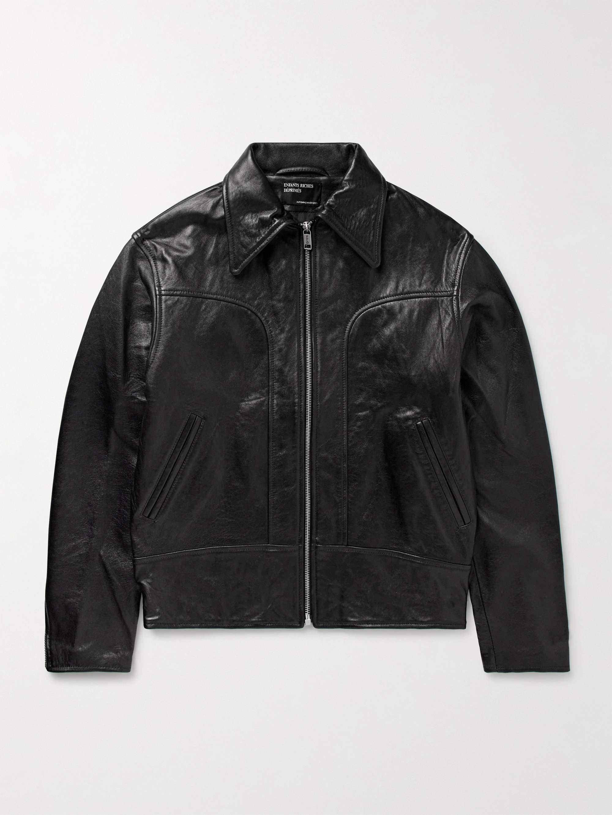 Television Panelled Leather Jacket view