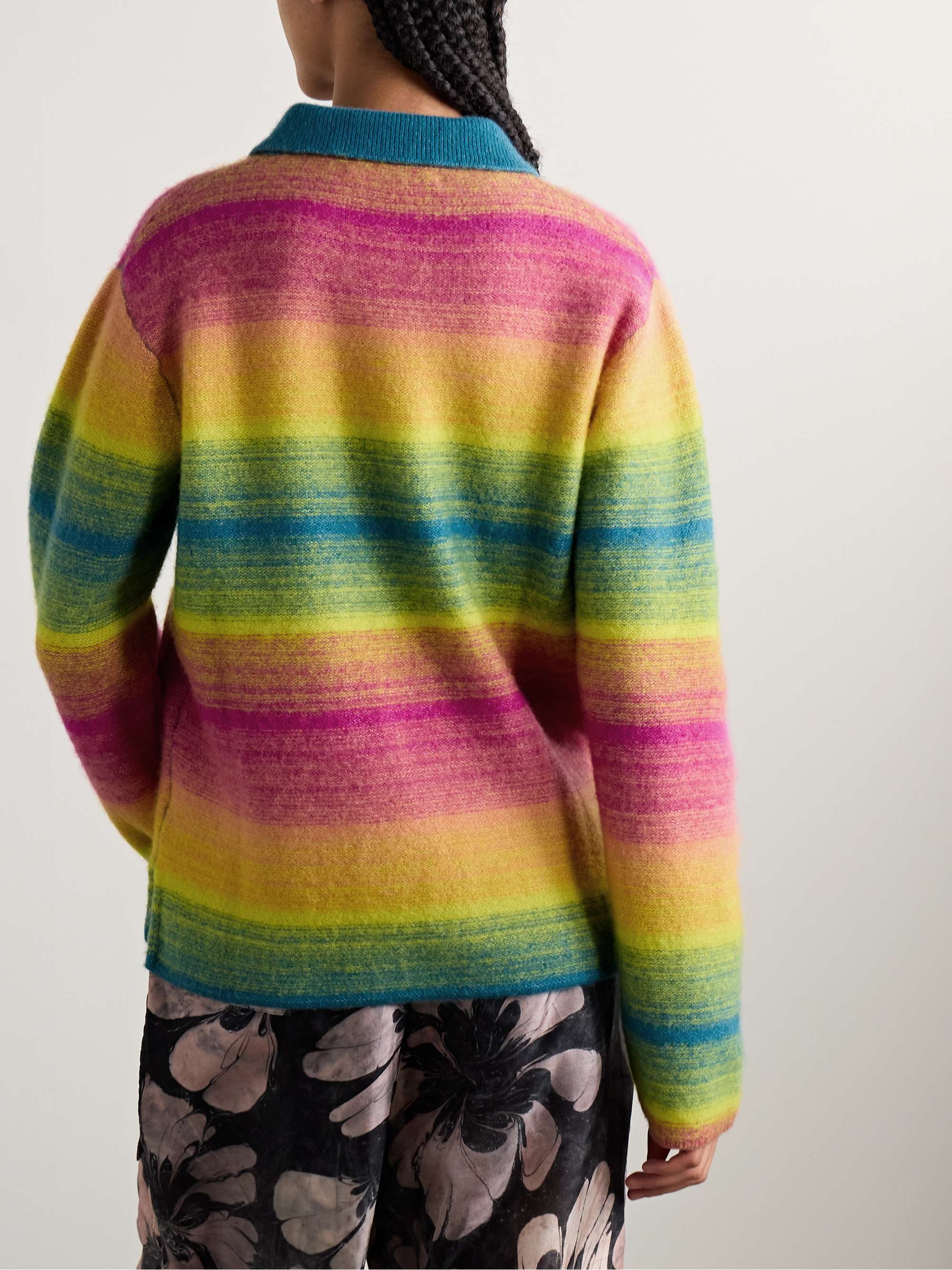 Blurry Stripe oversized cashmere and cotton-blend sweater view