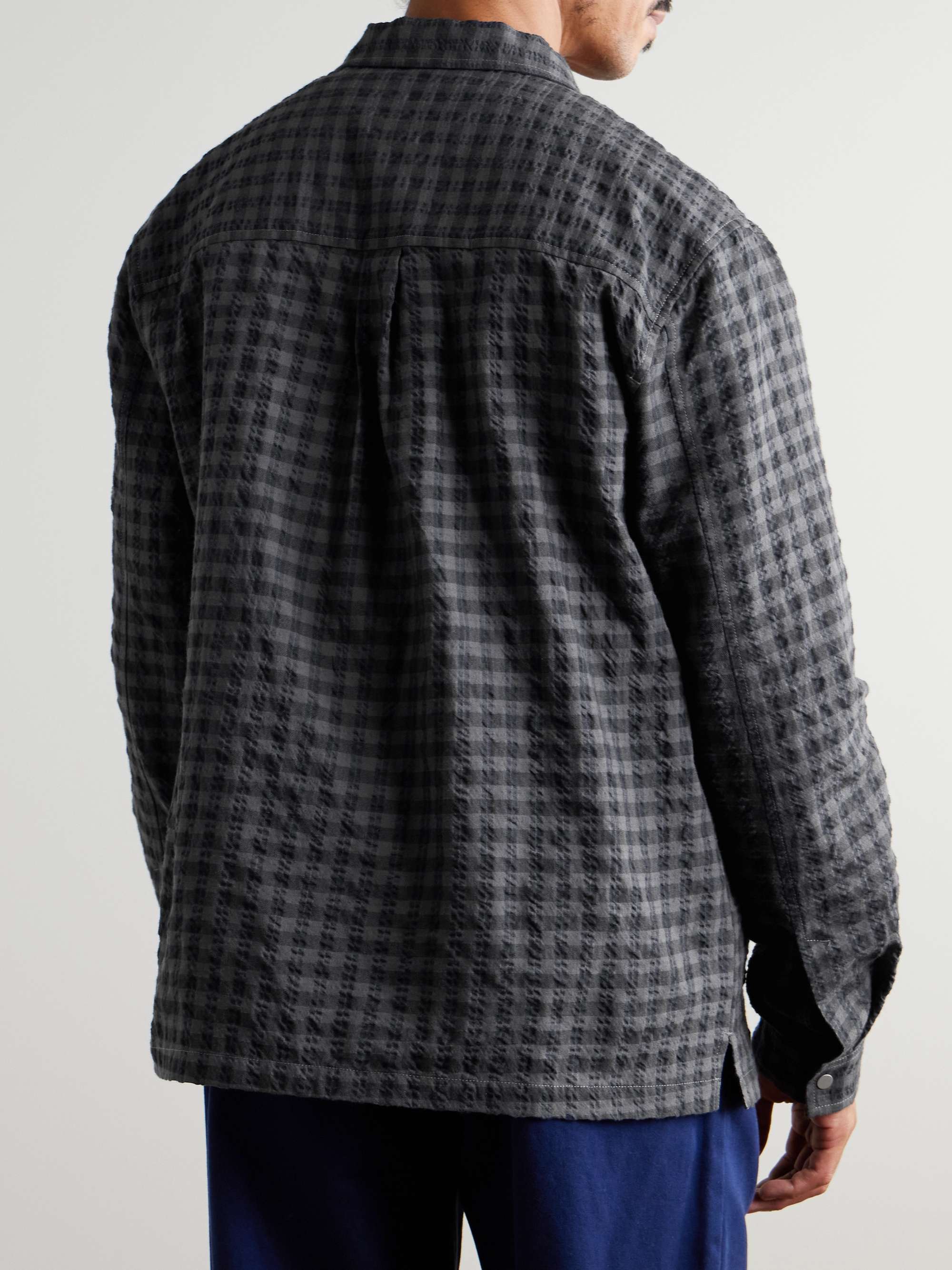 Patch Checked Seersucker Overshirt view