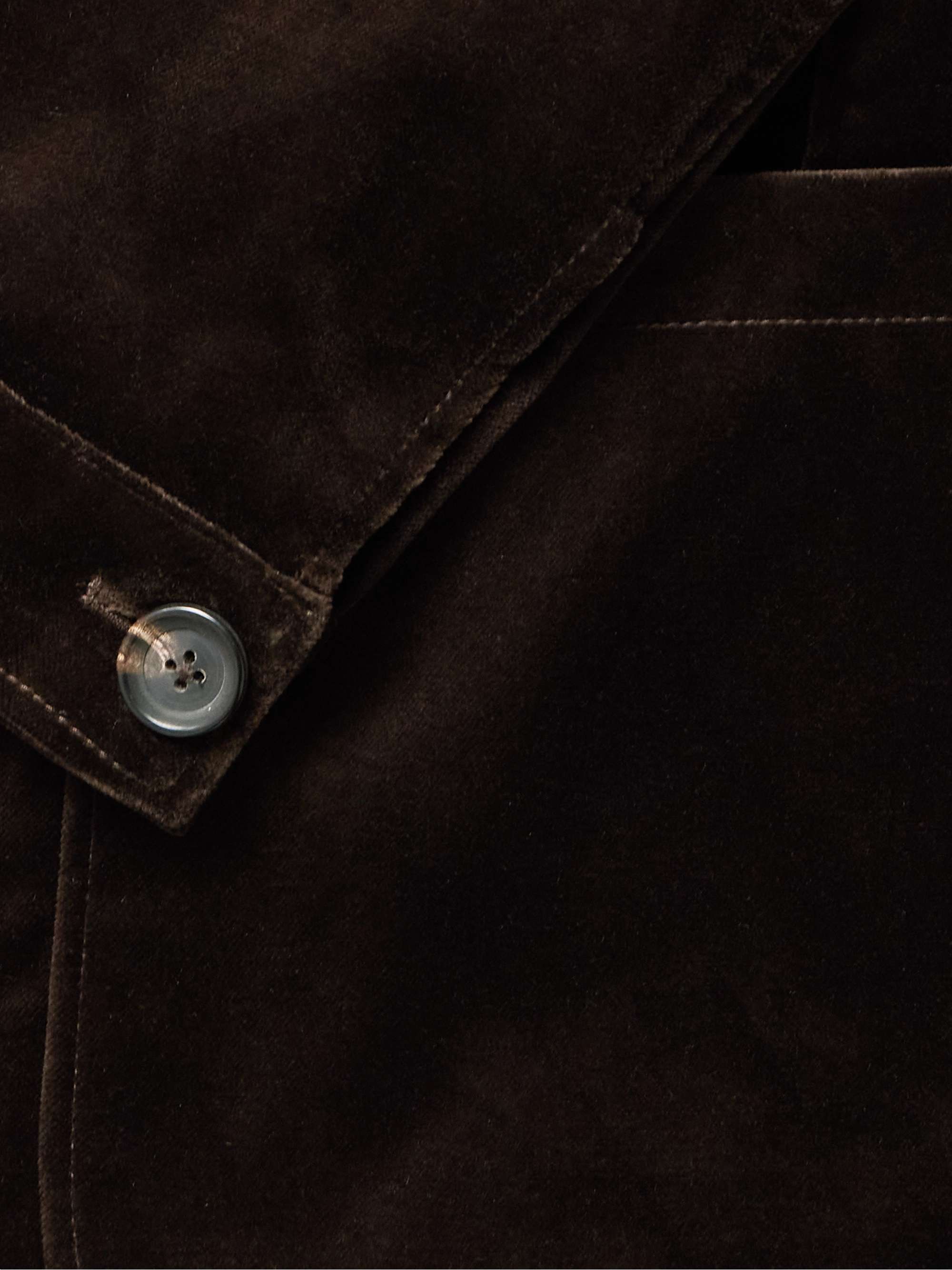Slim-Fit Double-Breasted Cotton-Velvet Blazer view