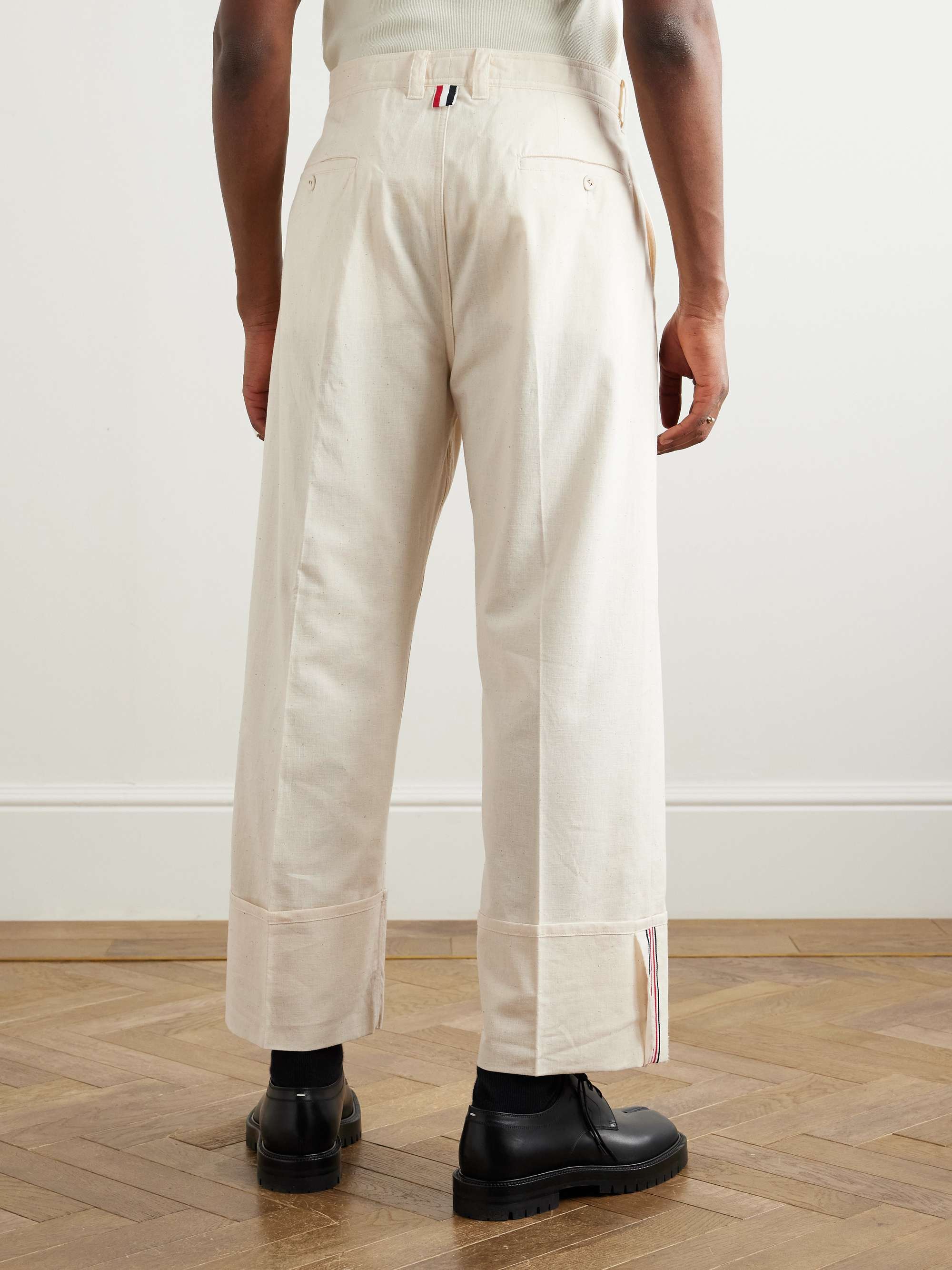 Straight-Leg Embroidered Cotton-Muslin Trousers view