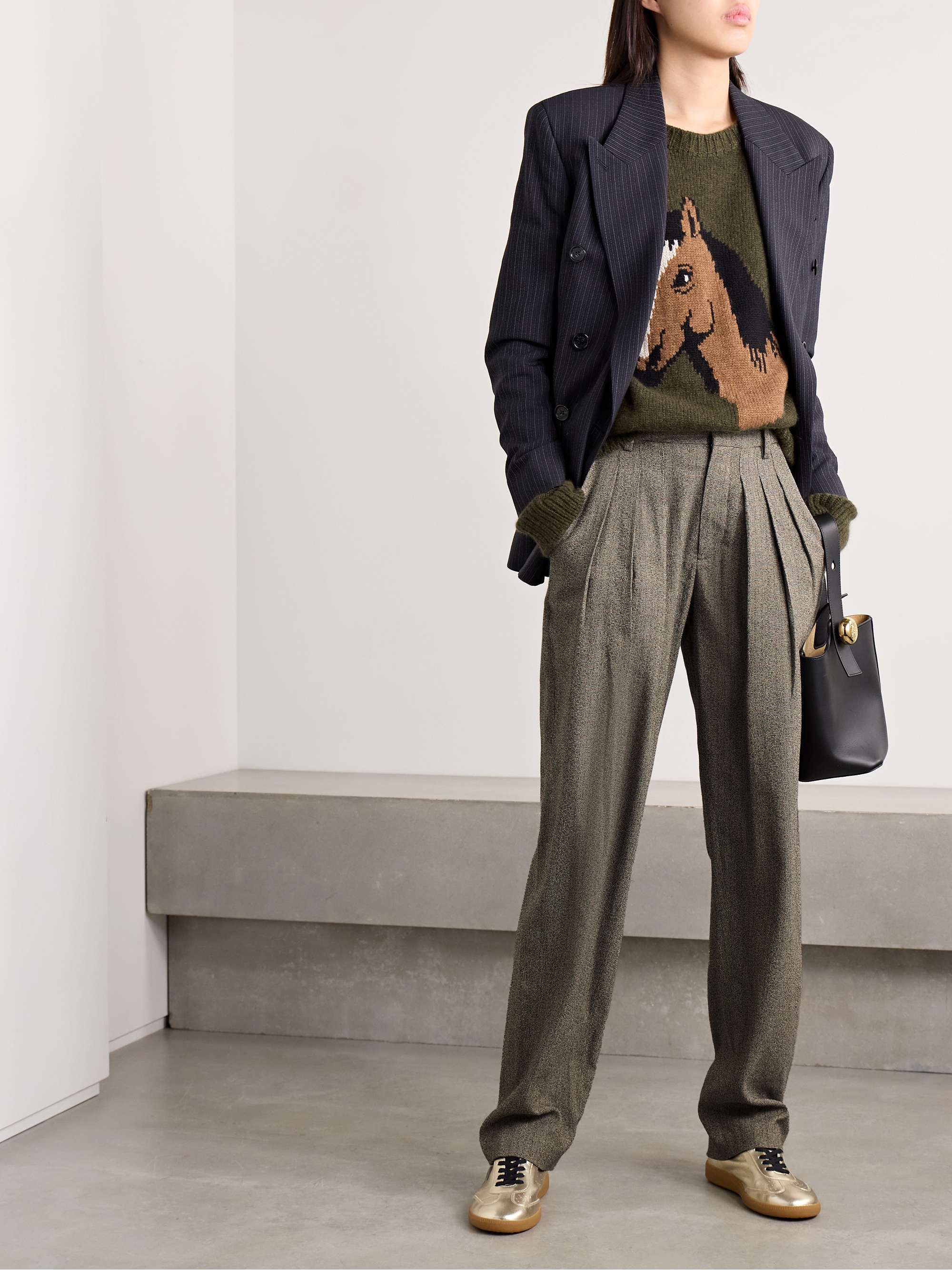Iwena pleated cotton-blend tapered pants view