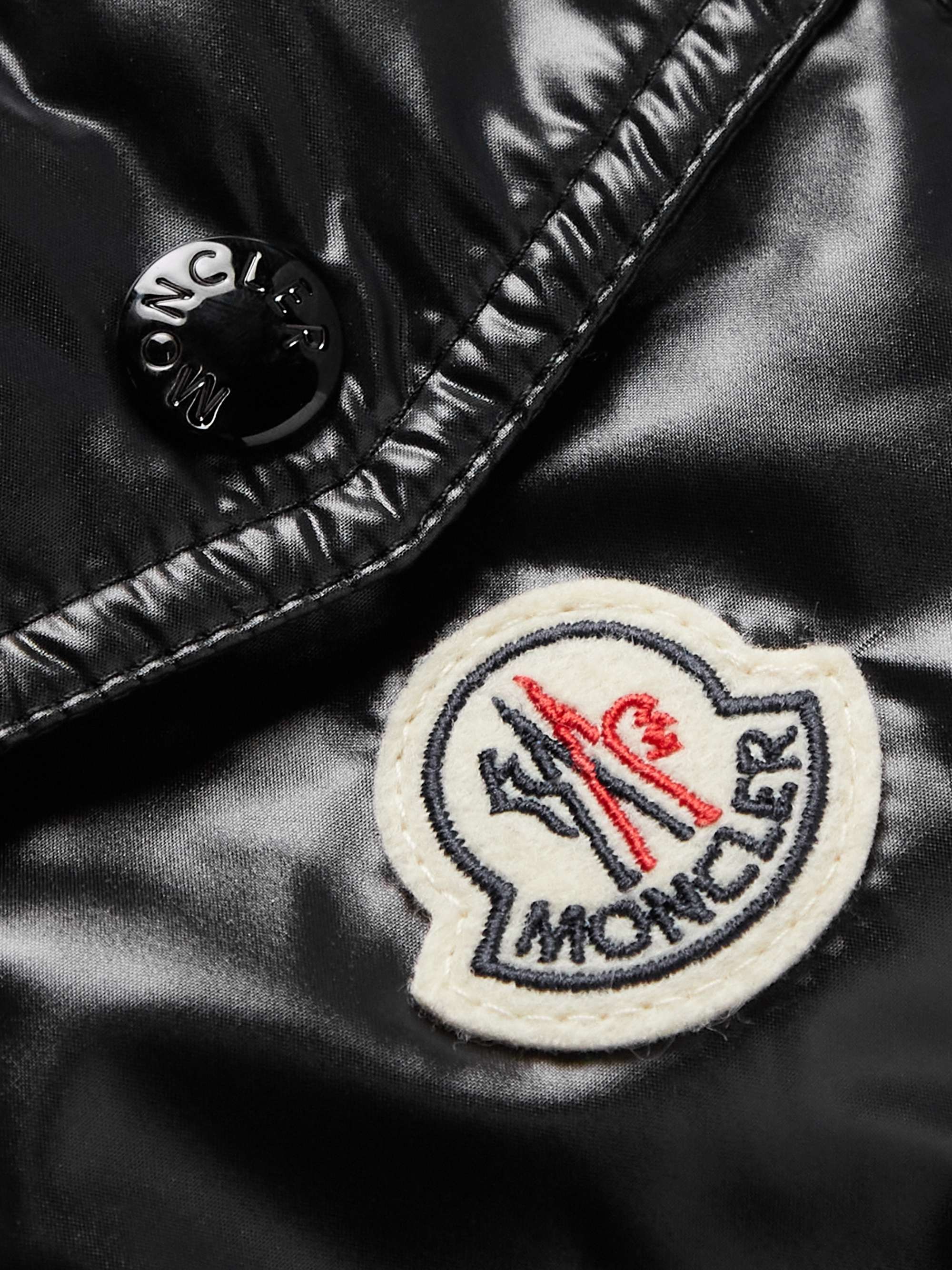 Galion Logo-Appliquéd Quilted Glossed-Shell Hooded Down Jacket view
