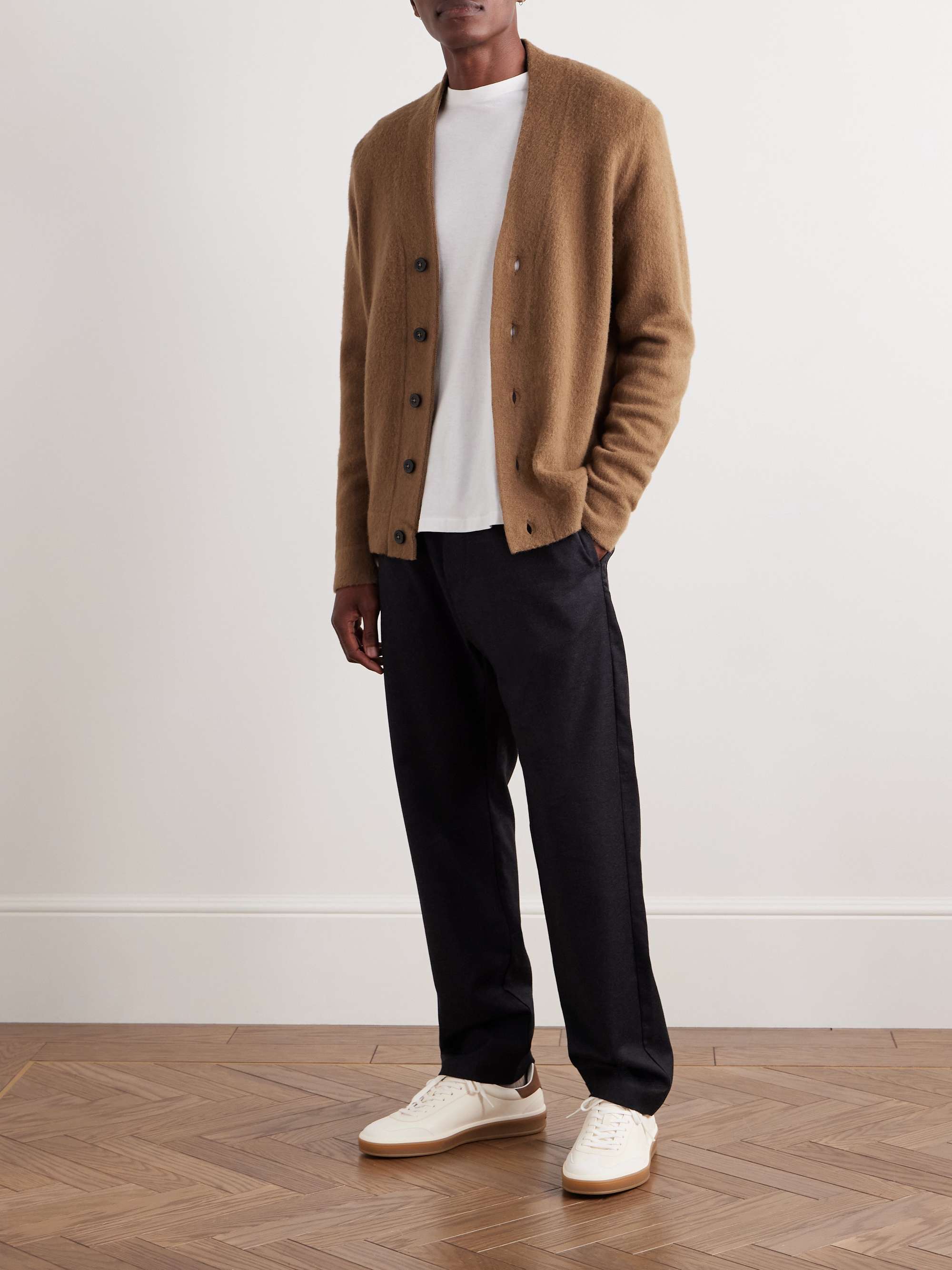 Brushed Wool and Cashmere-Blend Cardigan view