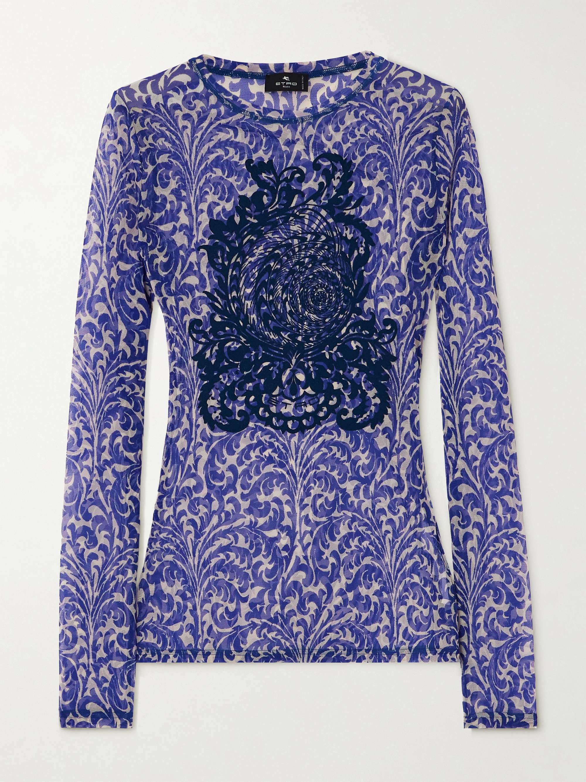 Flocked printed tulle T-shirt view
