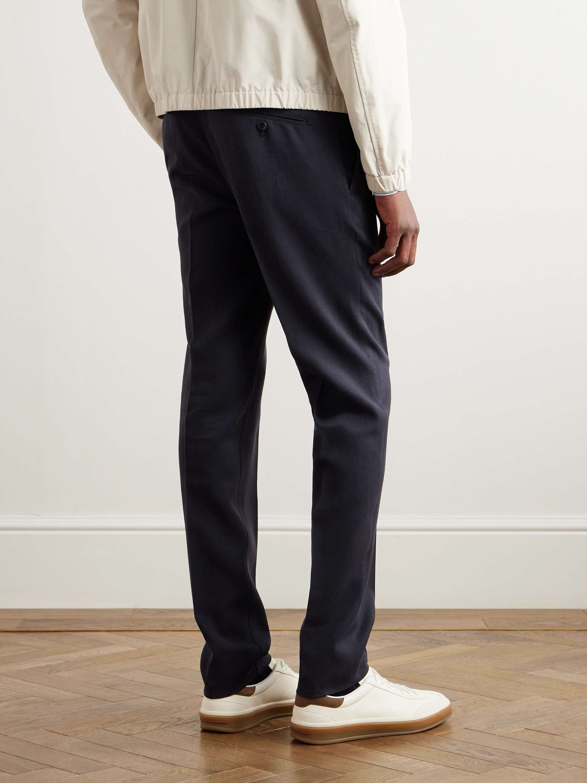 Pantaflat Slim-Fit Straight-Leg Linen-Twill Suit Trousers view