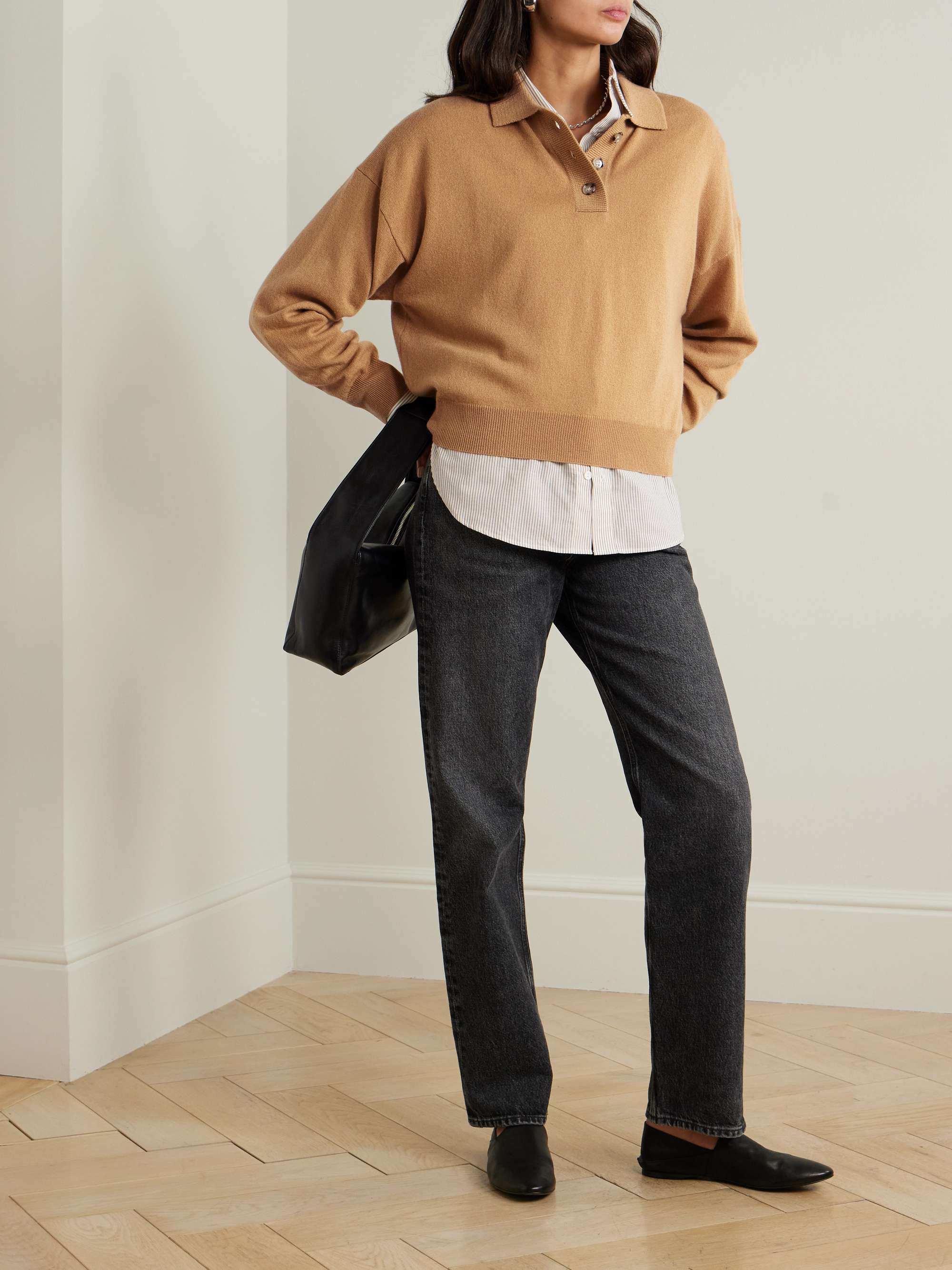 Wool and cashmere-blend polo sweater view