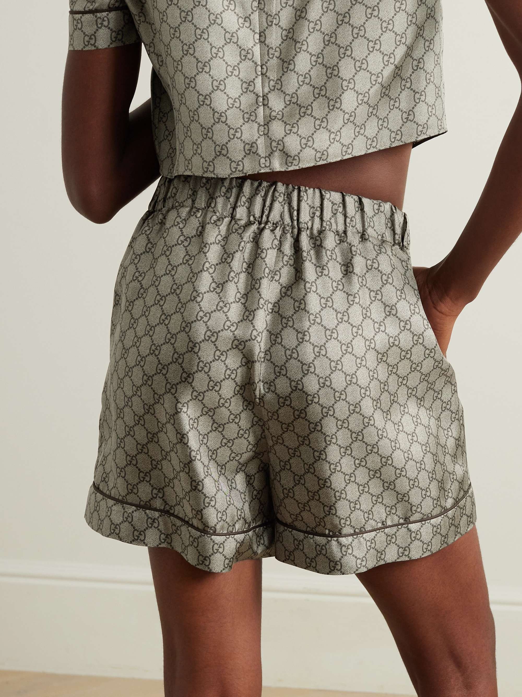 GG Supreme printed silk-twill shorts view