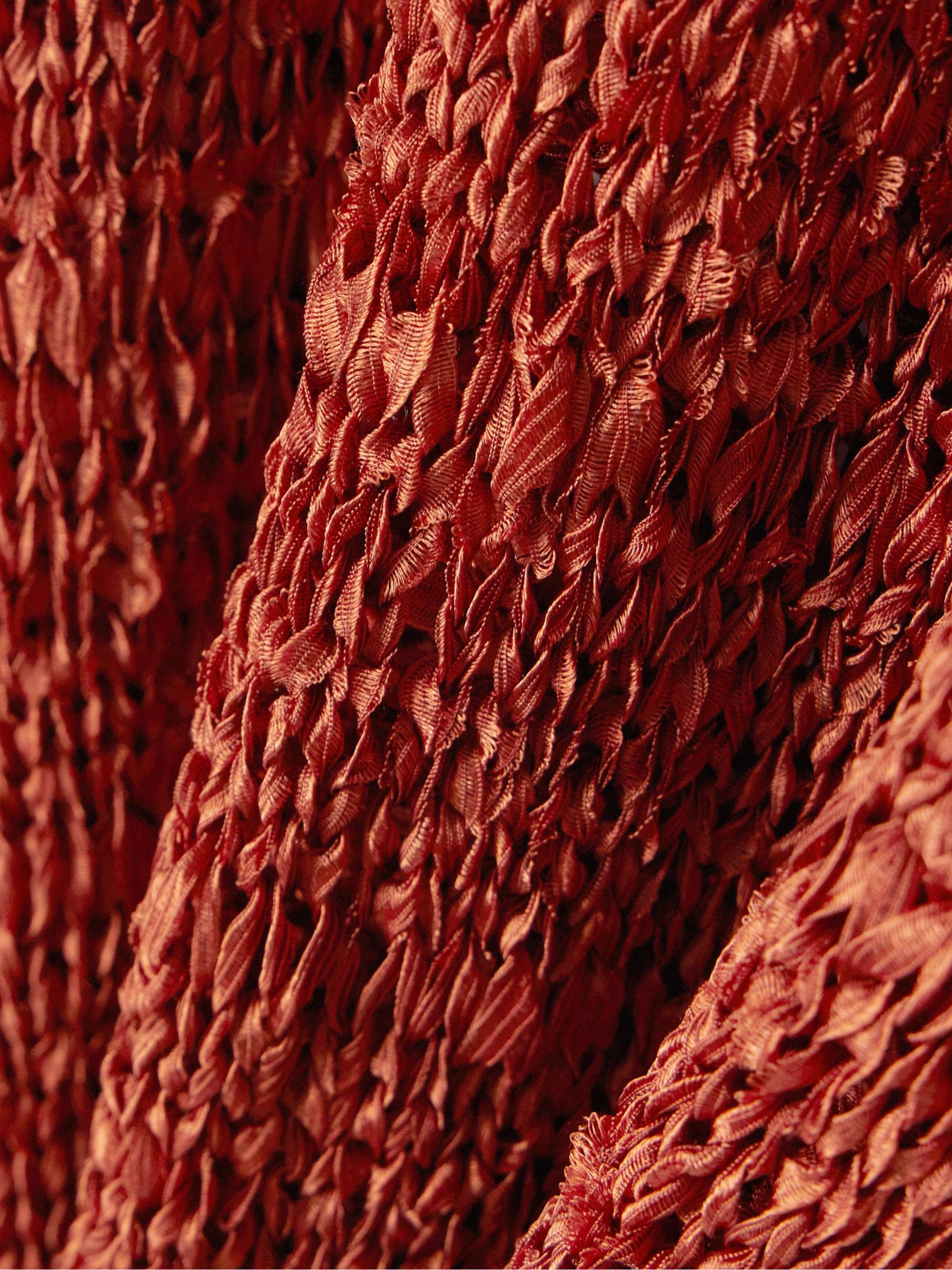 Open-knit silk top view