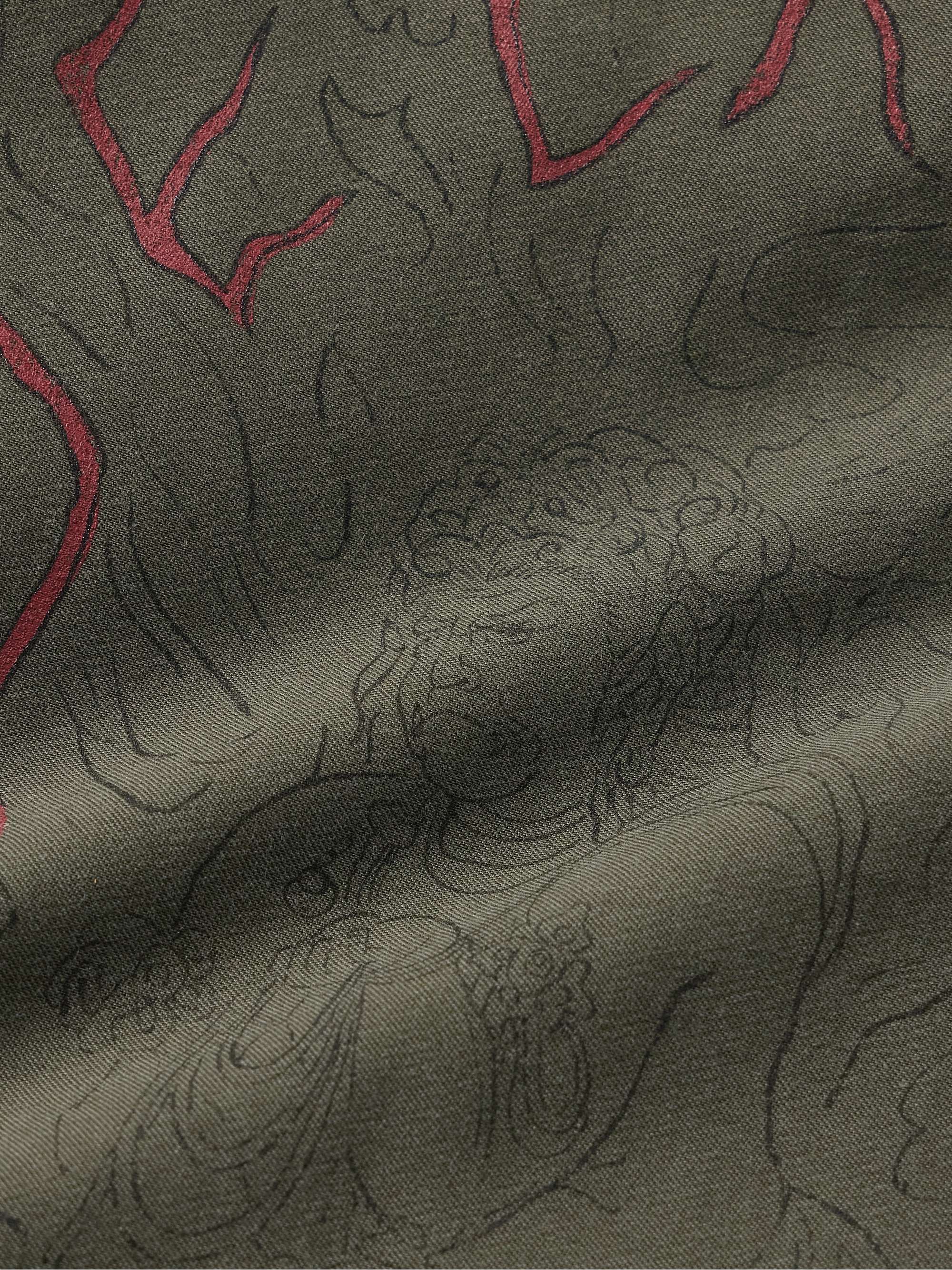 Reversible Printed Cotton-Blend and Twill Bomber Jacket view
