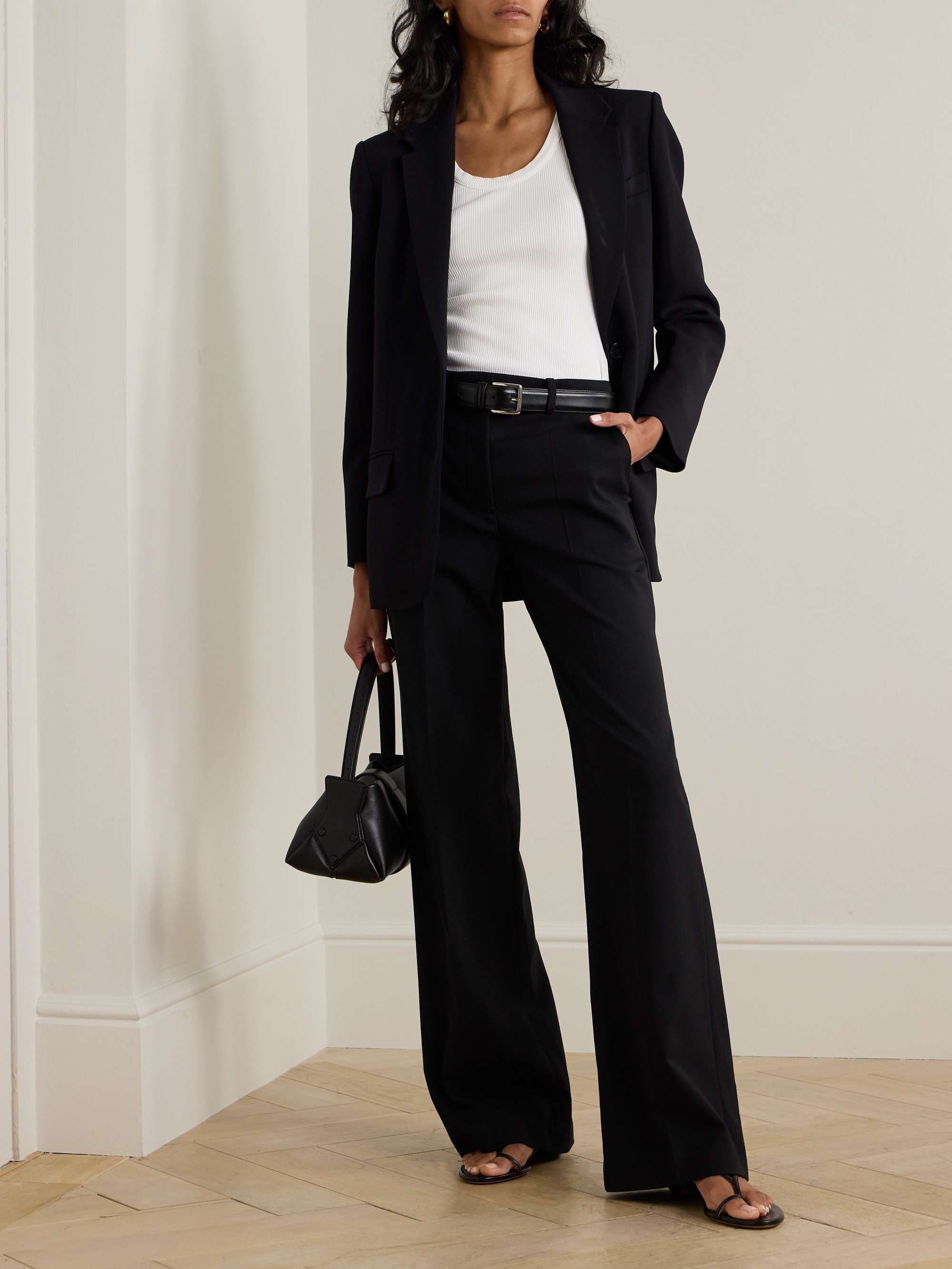 Morissey pleated stretch-wool twill straight-leg pants view