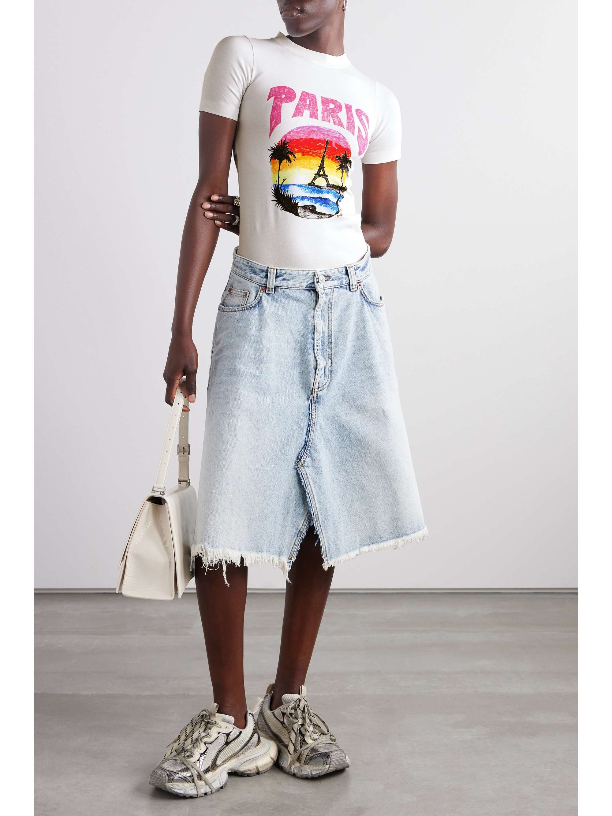 Printed stretch-cotton jersey T-shirt view