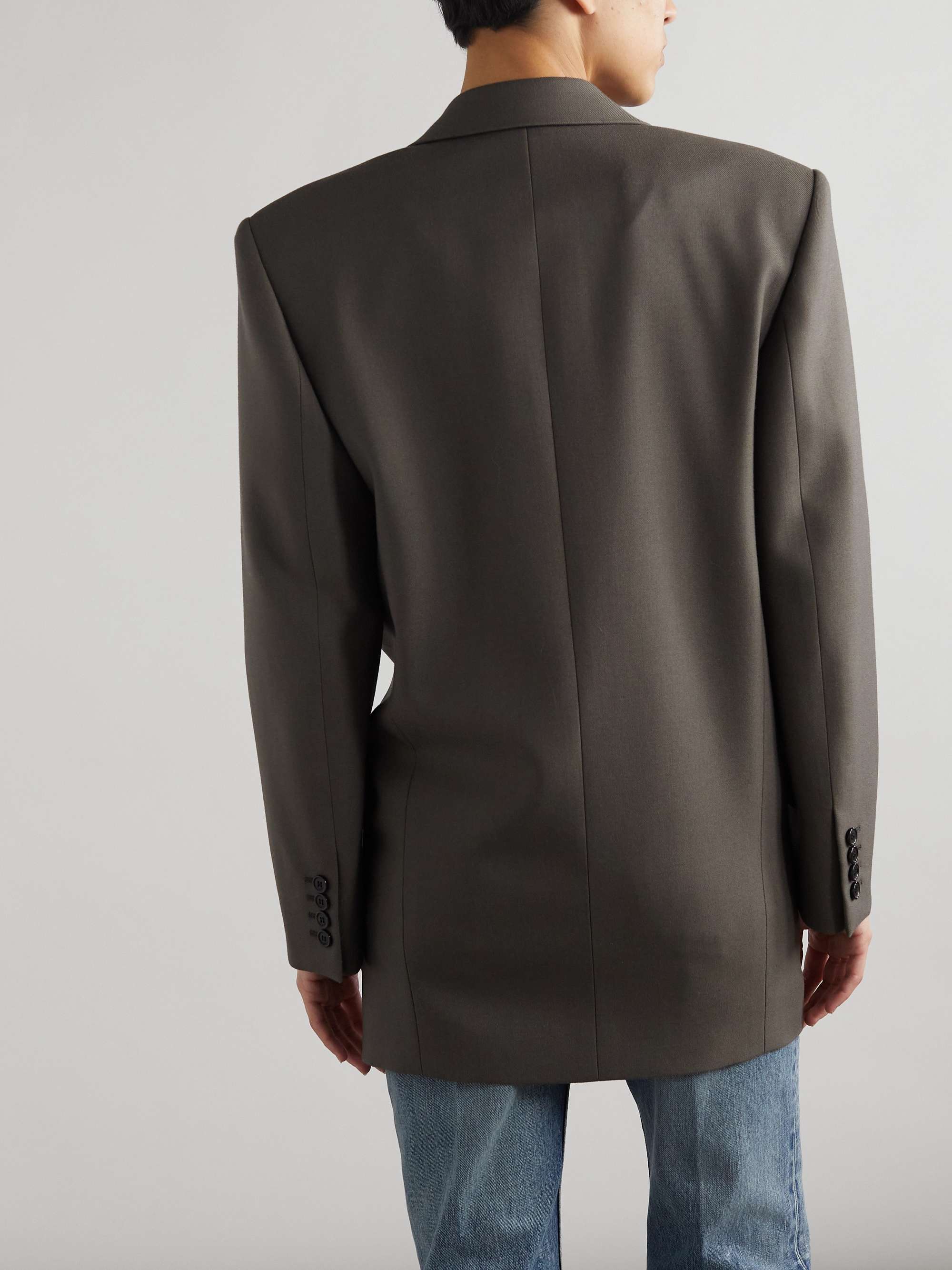 Double-breasted wool-gabardine blazer view