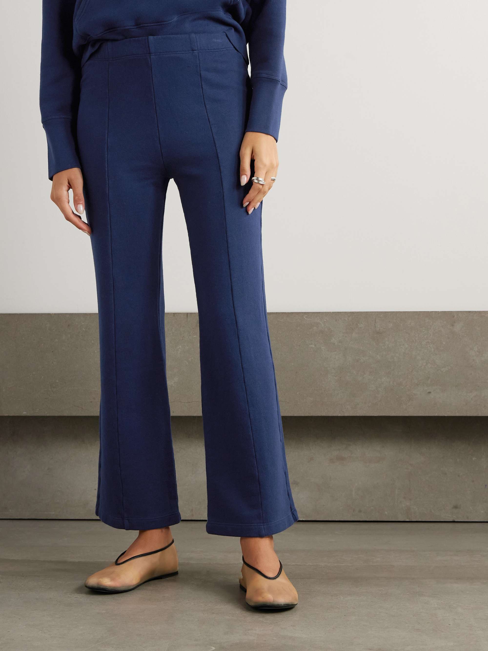 Fili Kick cropped French cotton-terry flared pants view