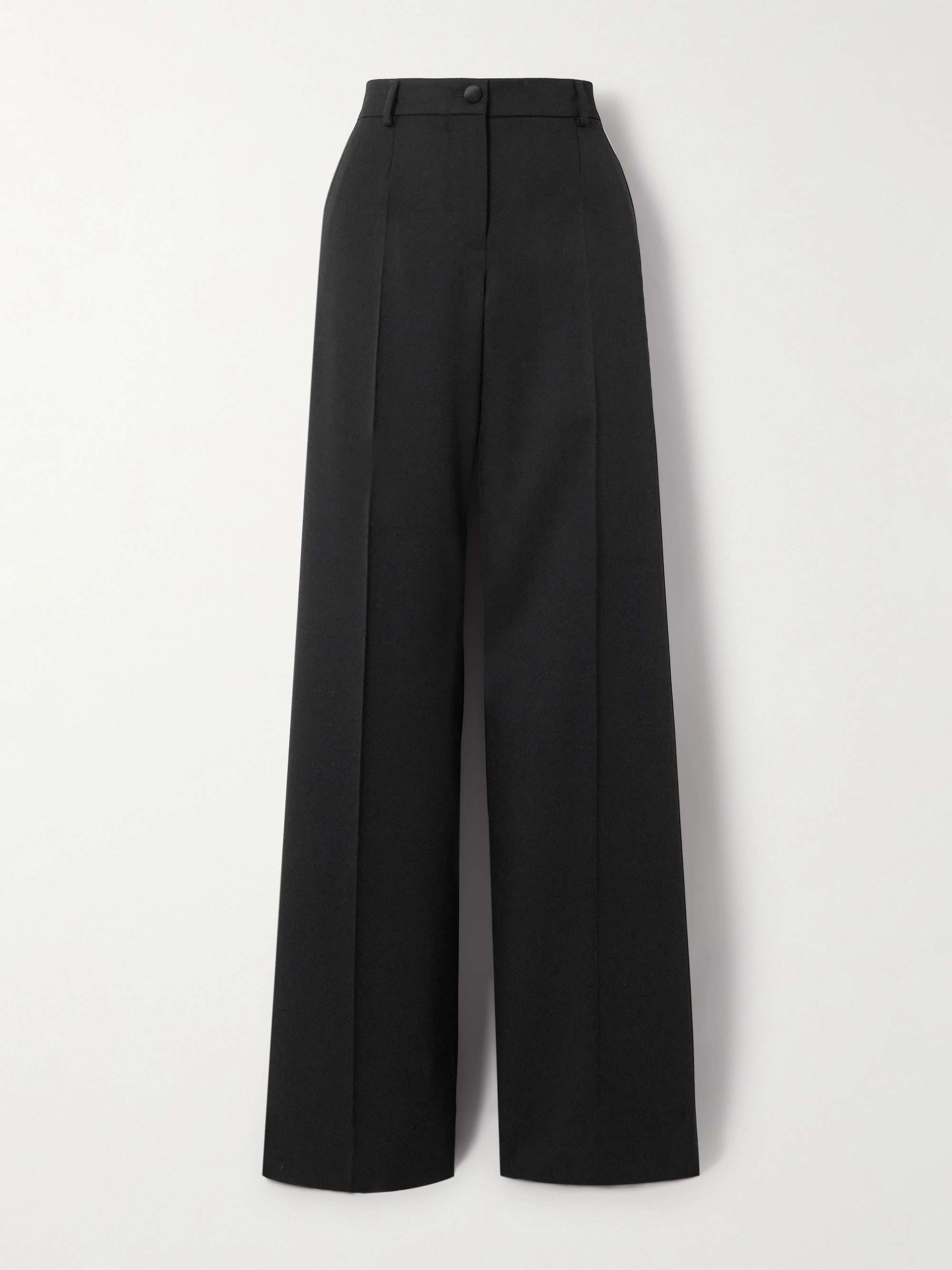 Wide-leg wool-blend twill pants view