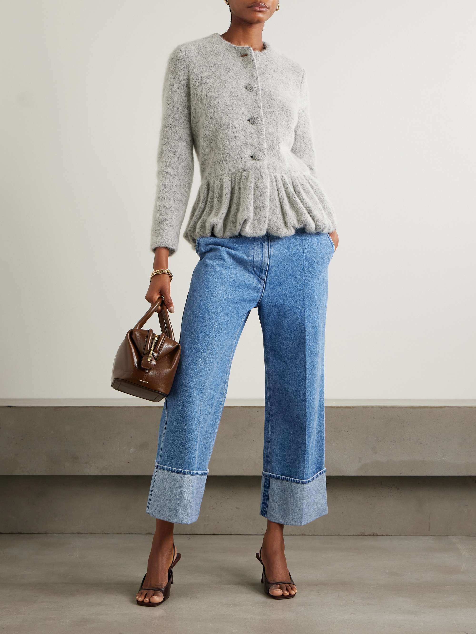 Iconic high-rise straight-leg jeans view