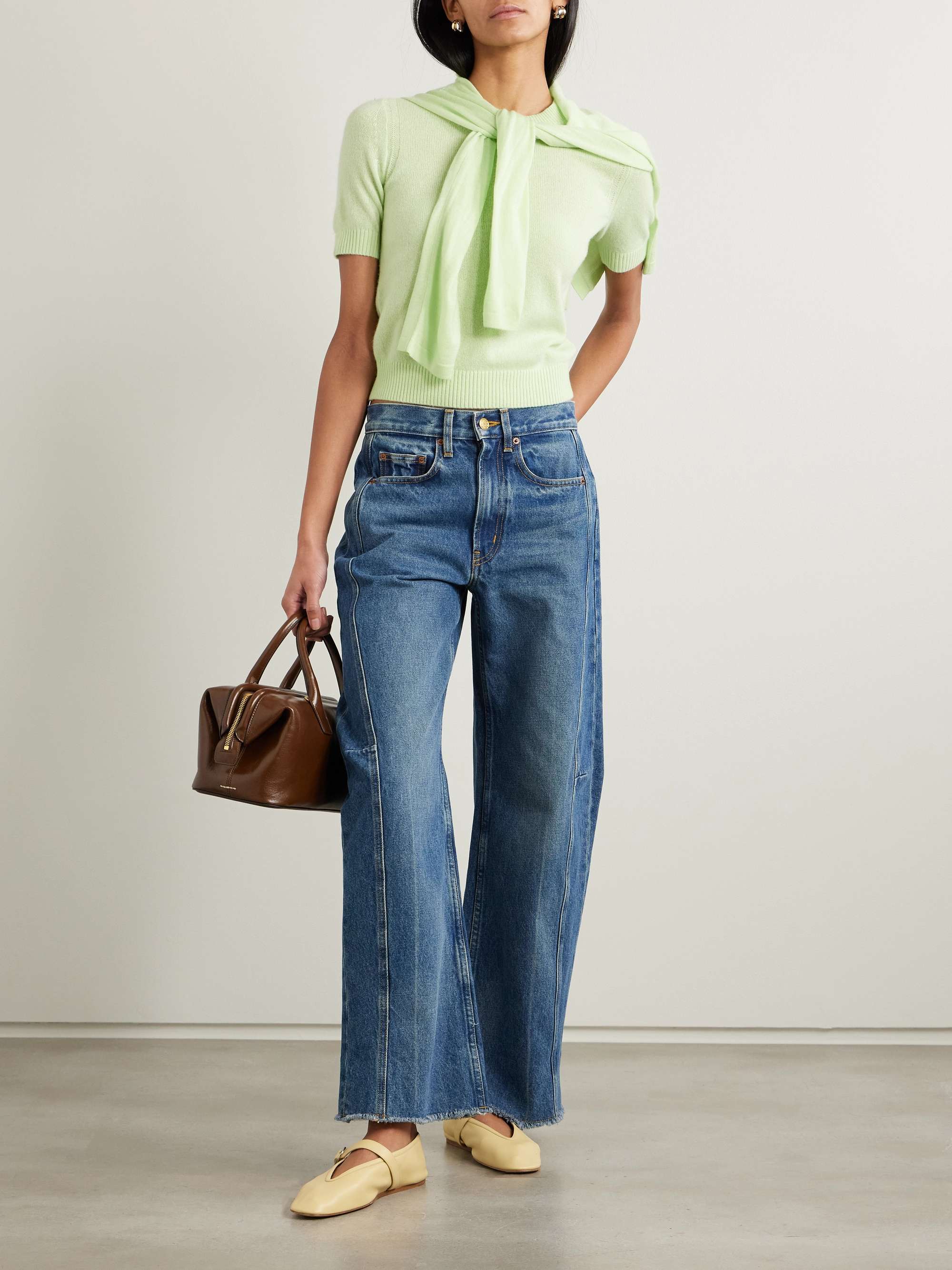 Relaxed Cuffed Lasso high-rise wide-leg jeans view
