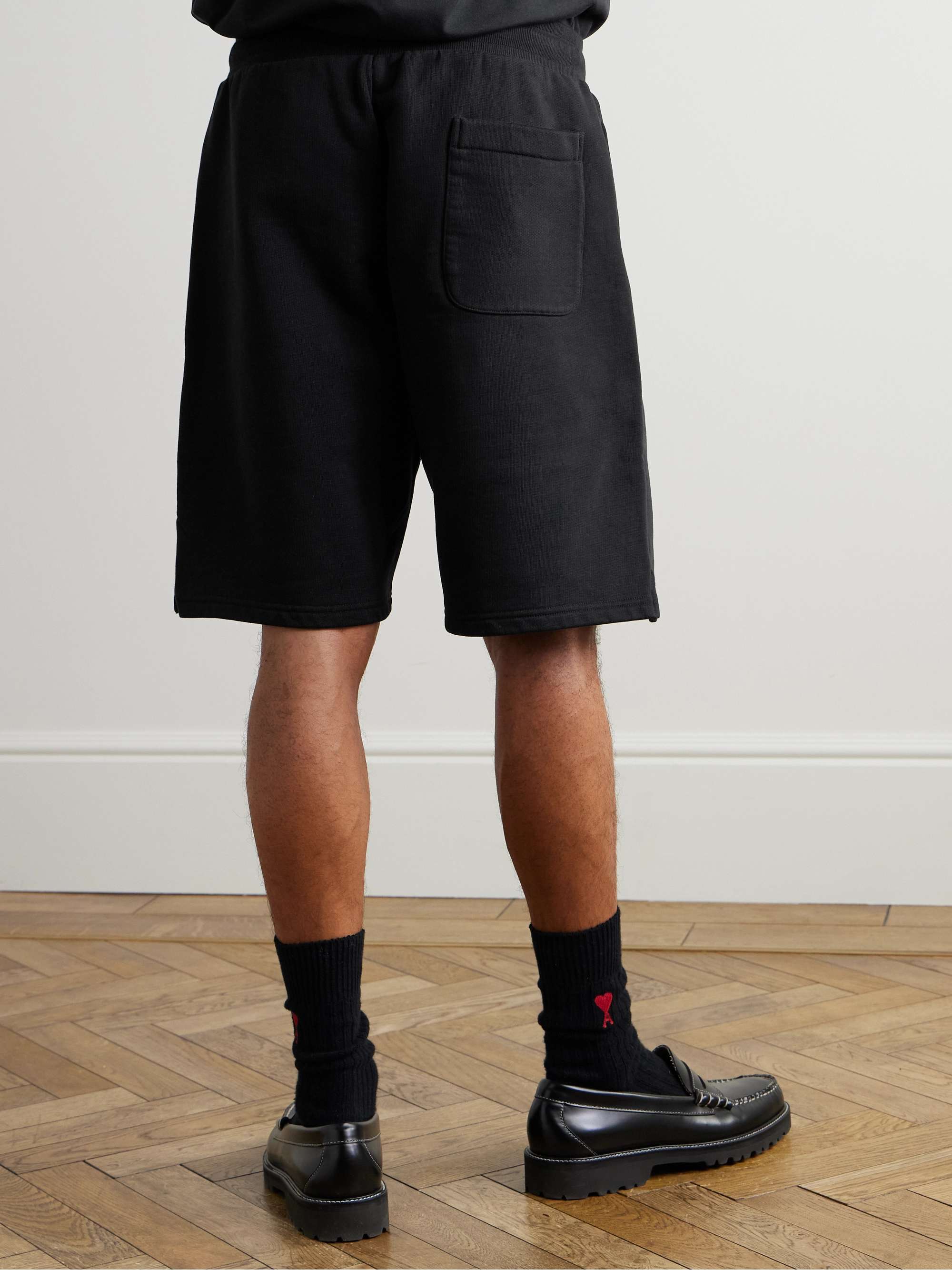 ADC Wide-Leg Organic Cotton-Jersey Drawstring Shorts view