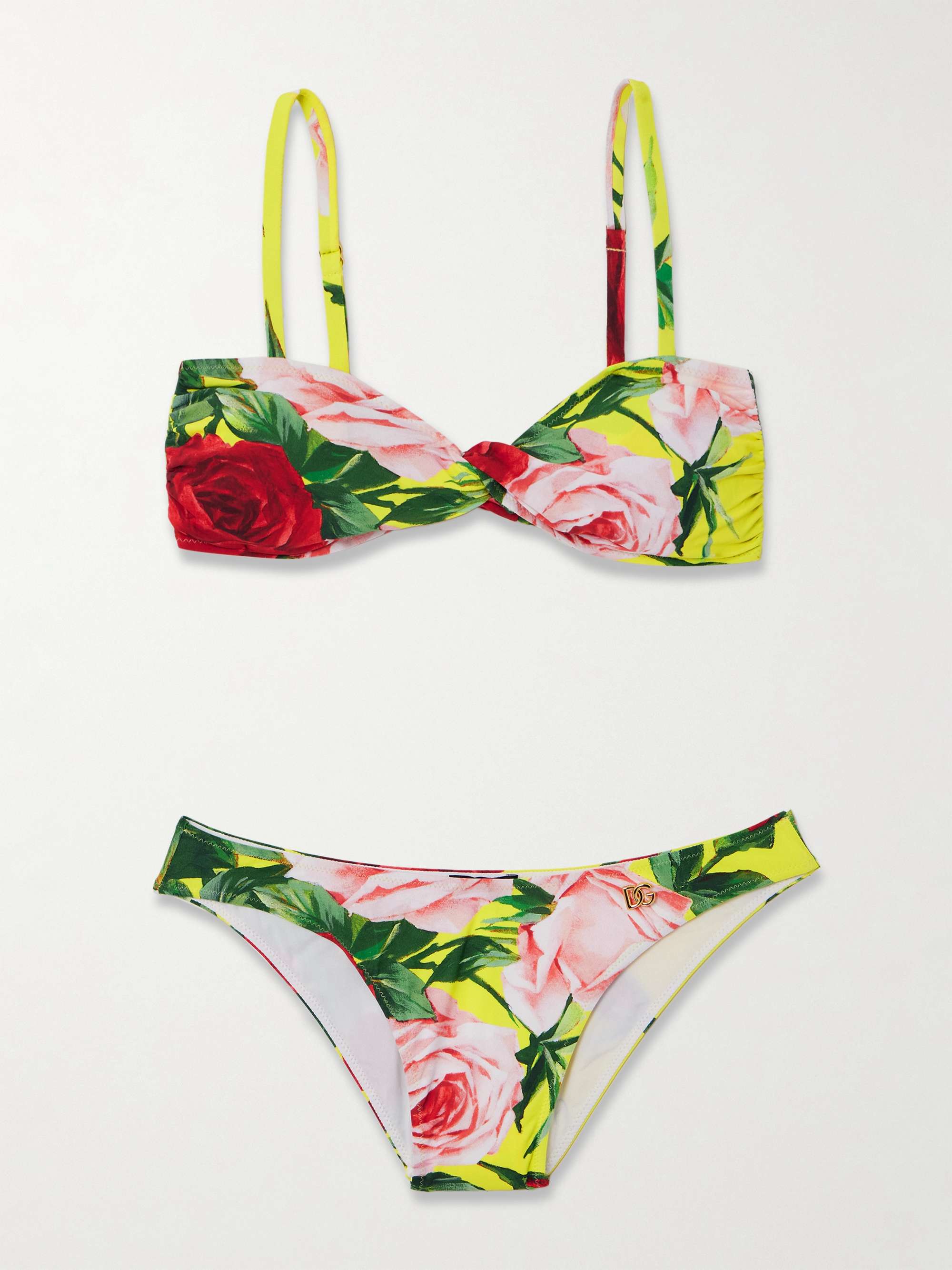 Twist-front floral-print bikini view