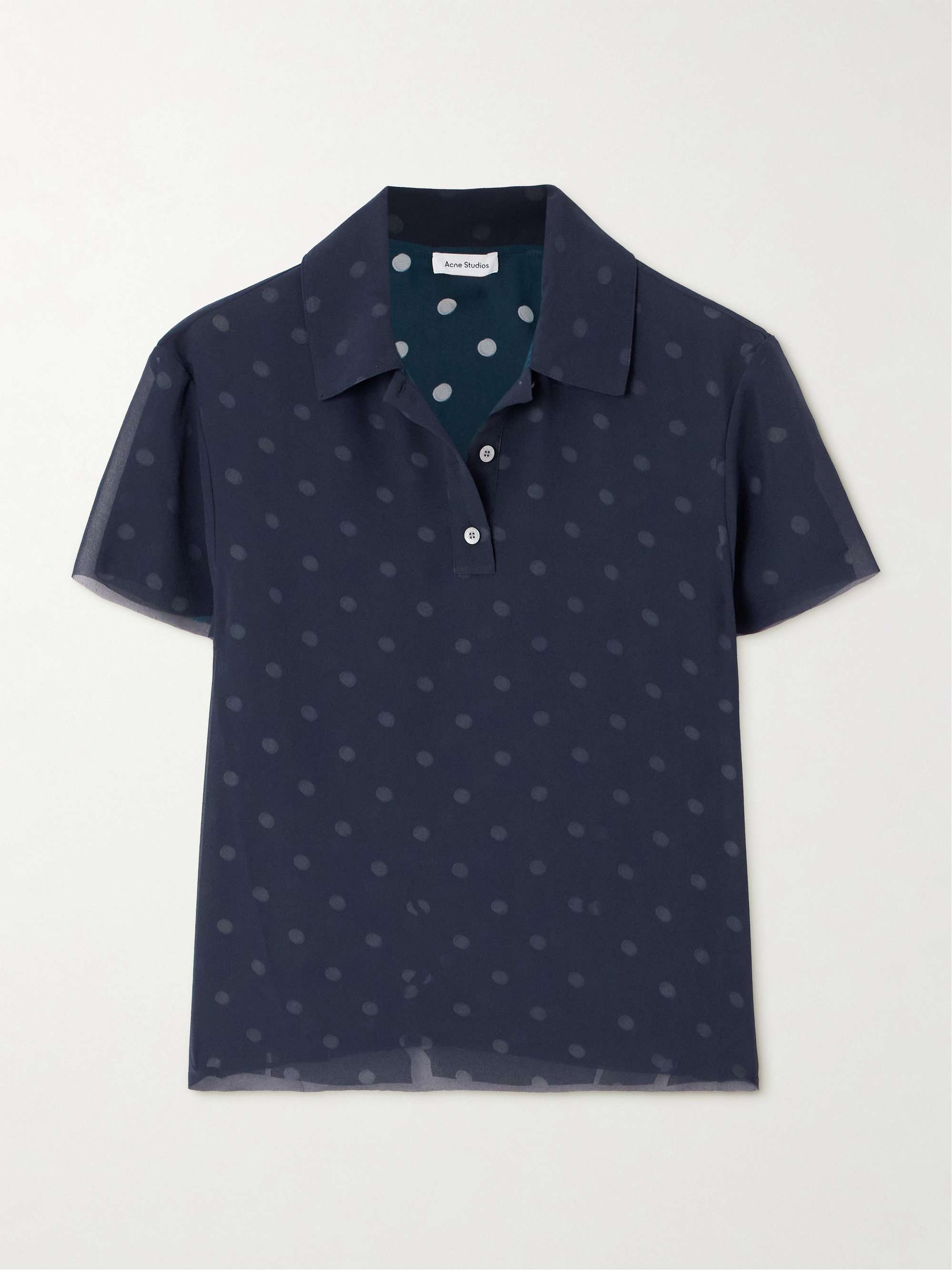 Polka-dot crepe polo shirt view