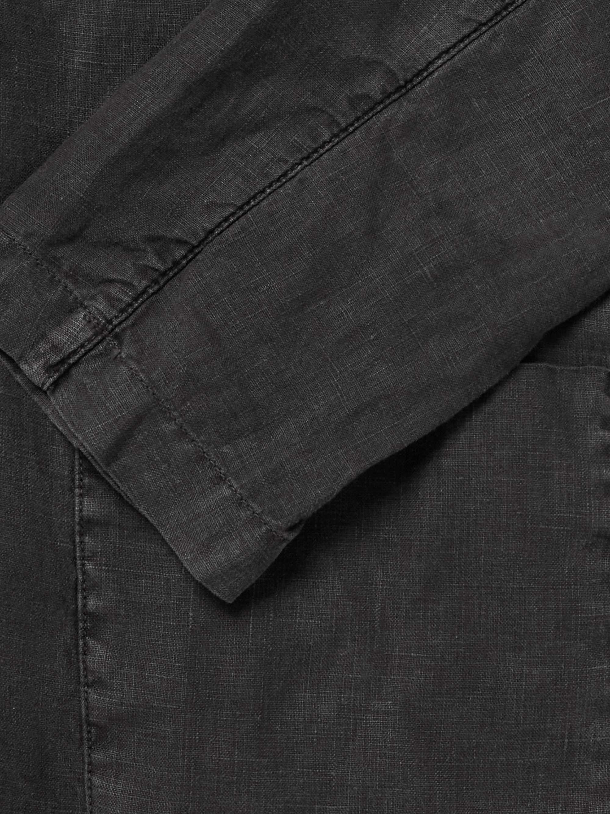 Unstructured Garment-Dyed Linen Blazer view
