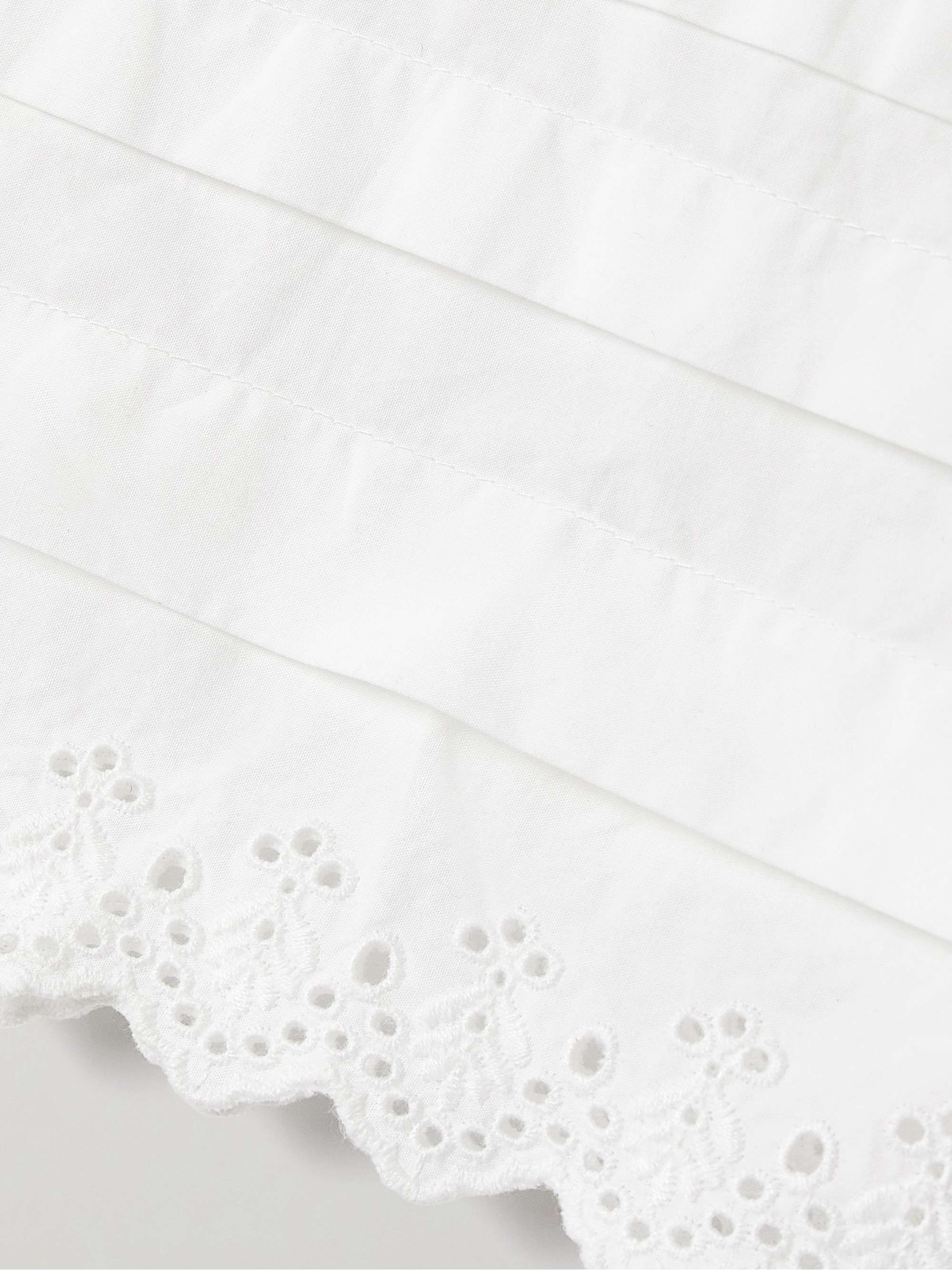 Francisca broderie anglaise-trimmed pintucked organic cotton-poplin straight-leg pants view