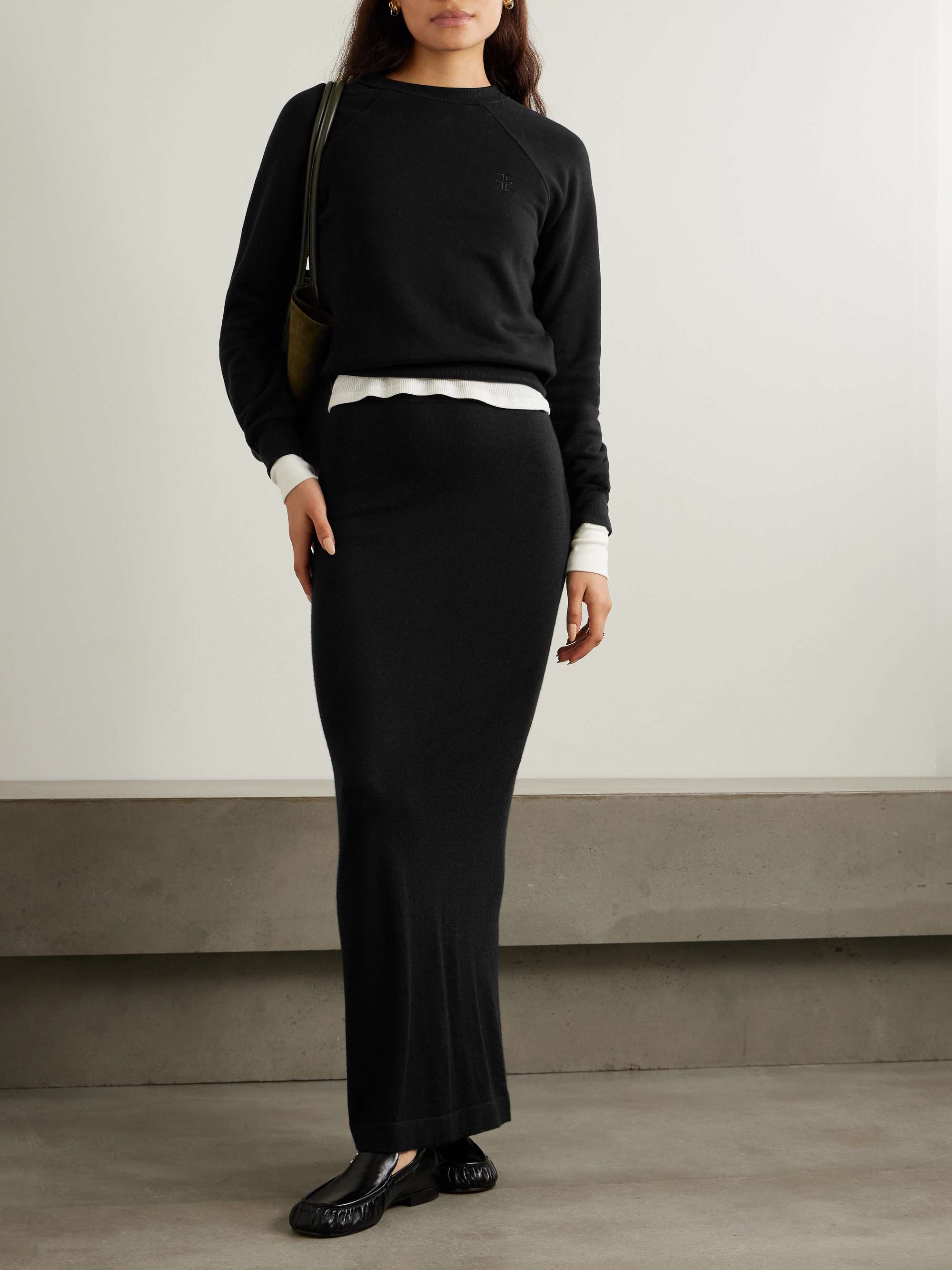 Embroidered cotton and modal-blend jersey sweatshirt view