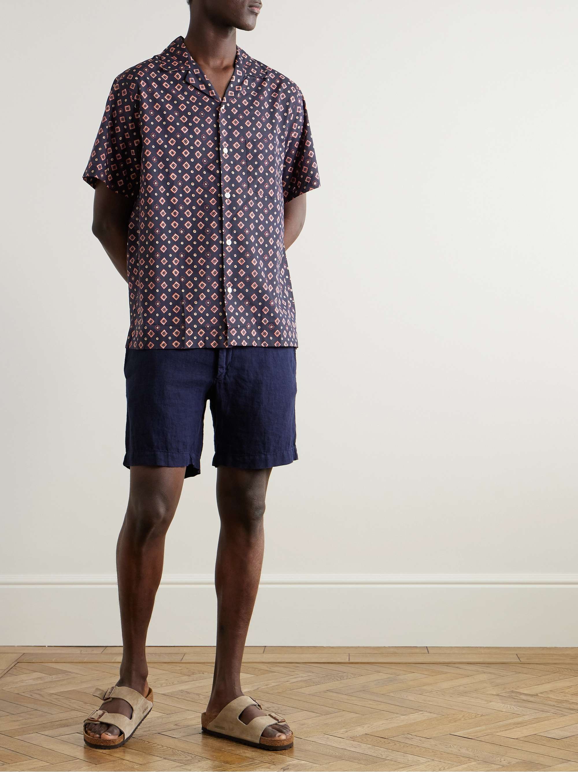 Dice Convertible-Collar Printed Cotton-Poplin Shirt view