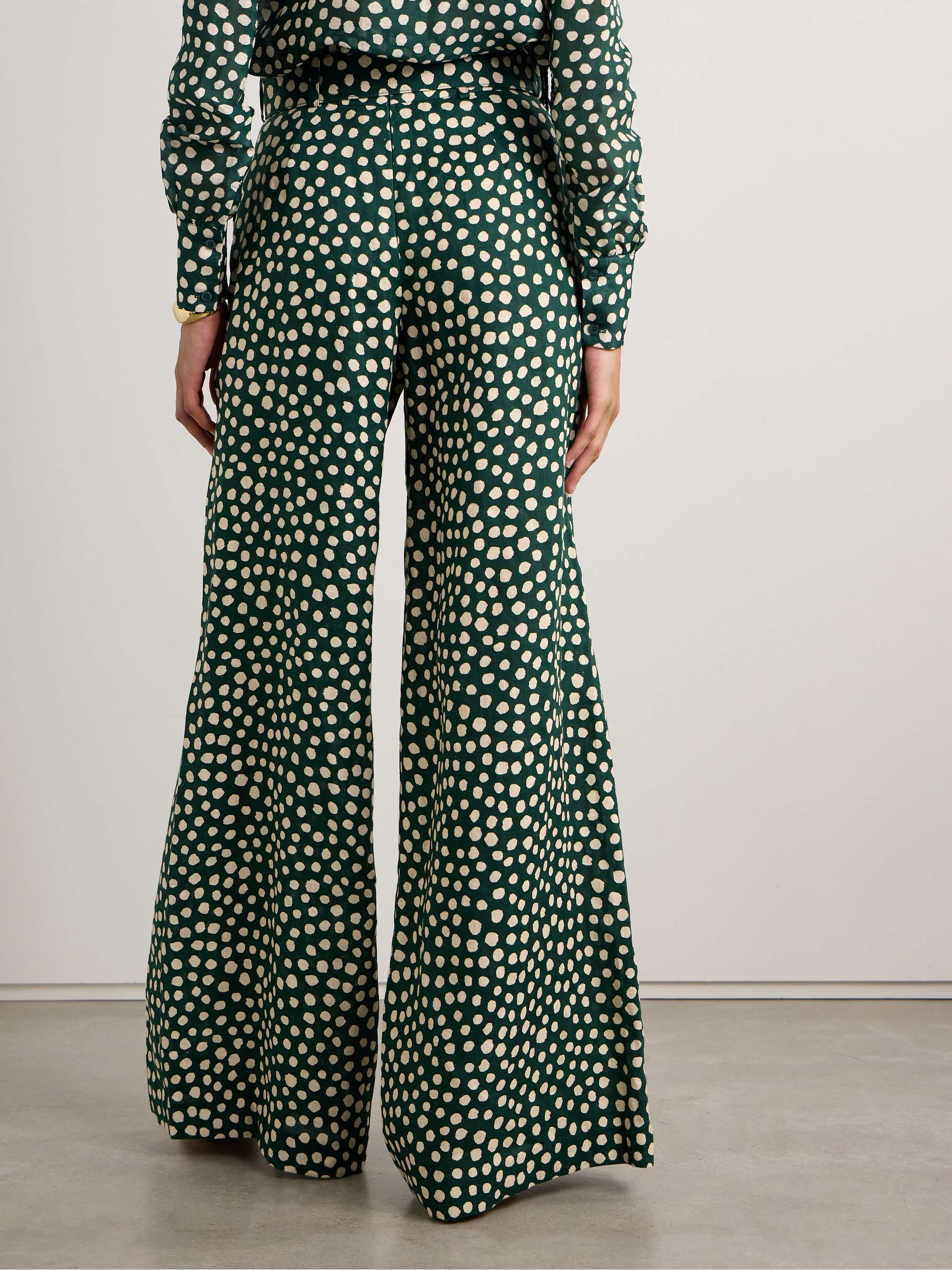 Mayflower belted polka-dot linen wide-leg pants view