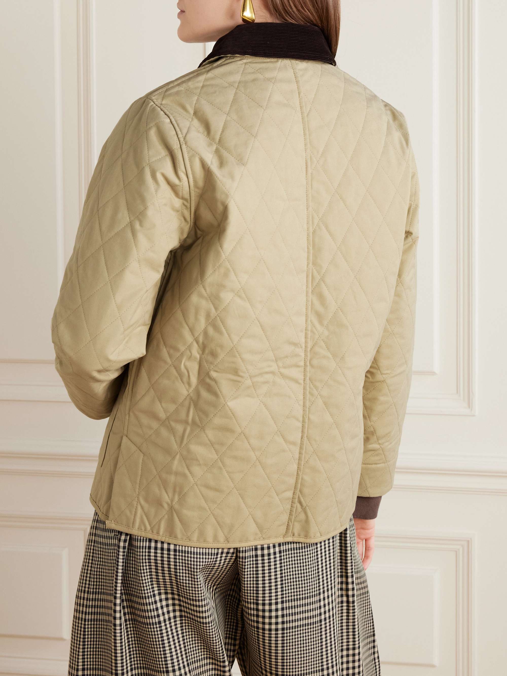 + Le Bristol Paris Crest Seal corduroy-trimmed embroidered quilted cotton-canvas jacket view