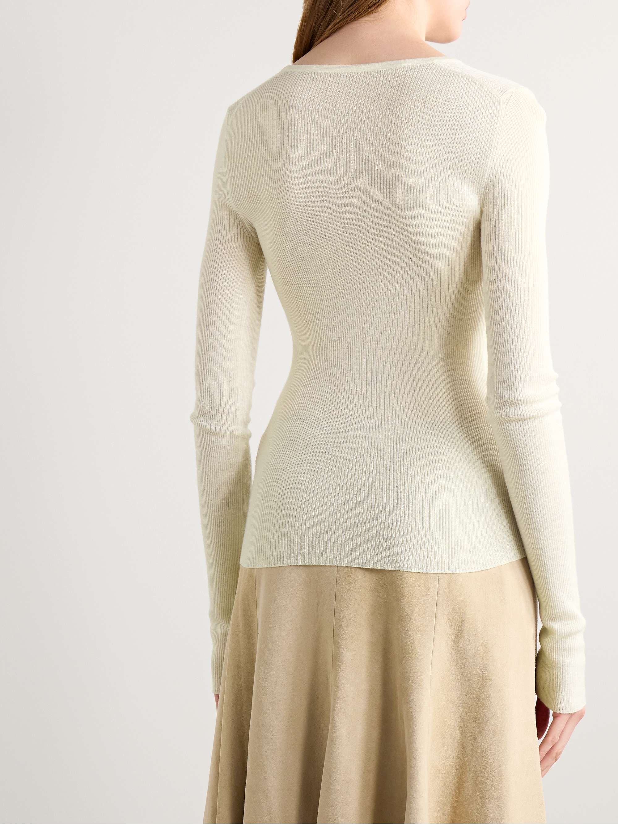 Tania ribbed wool-blend top view