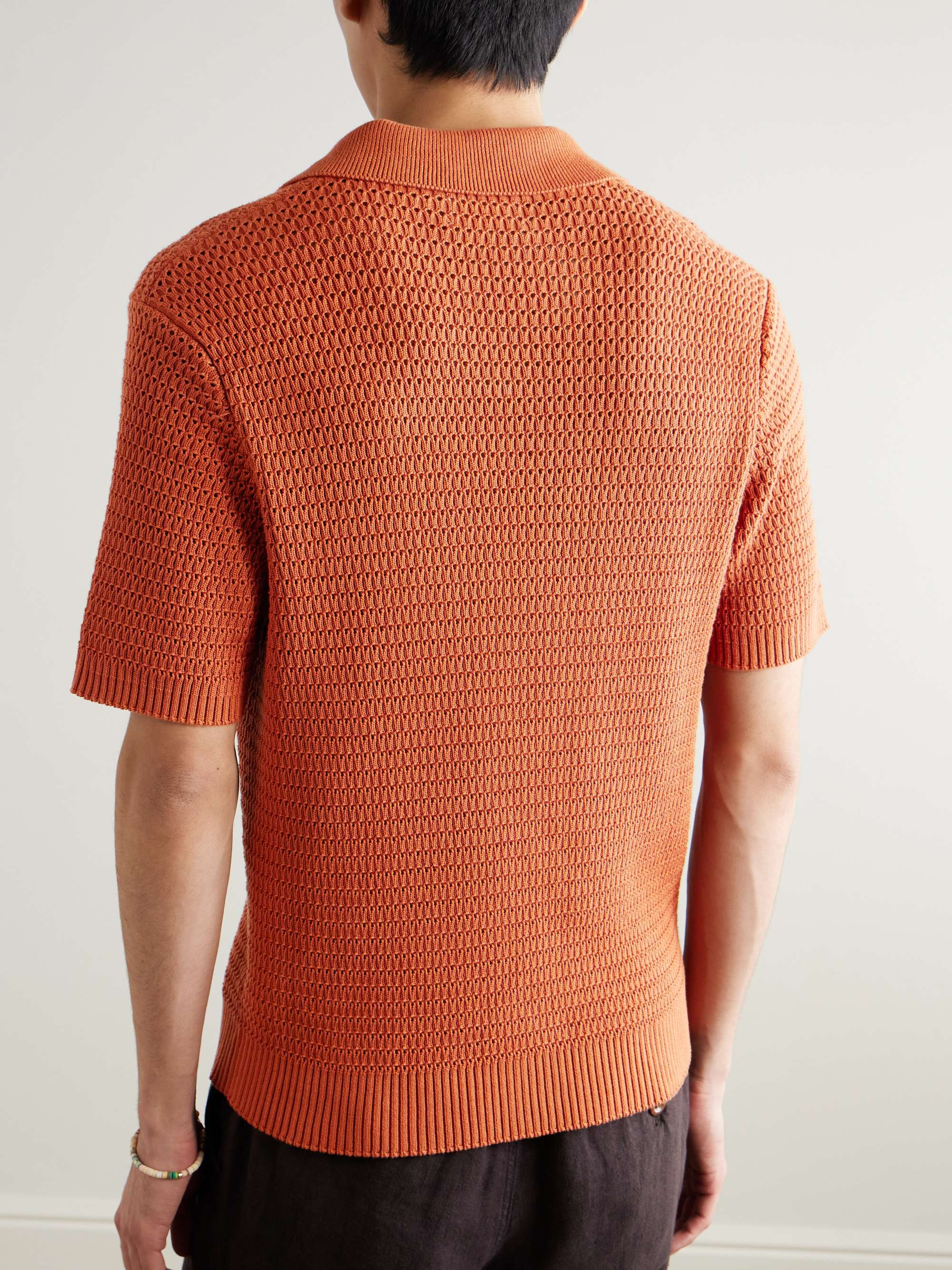Open-Knit Organic Cotton Polo Shirt view