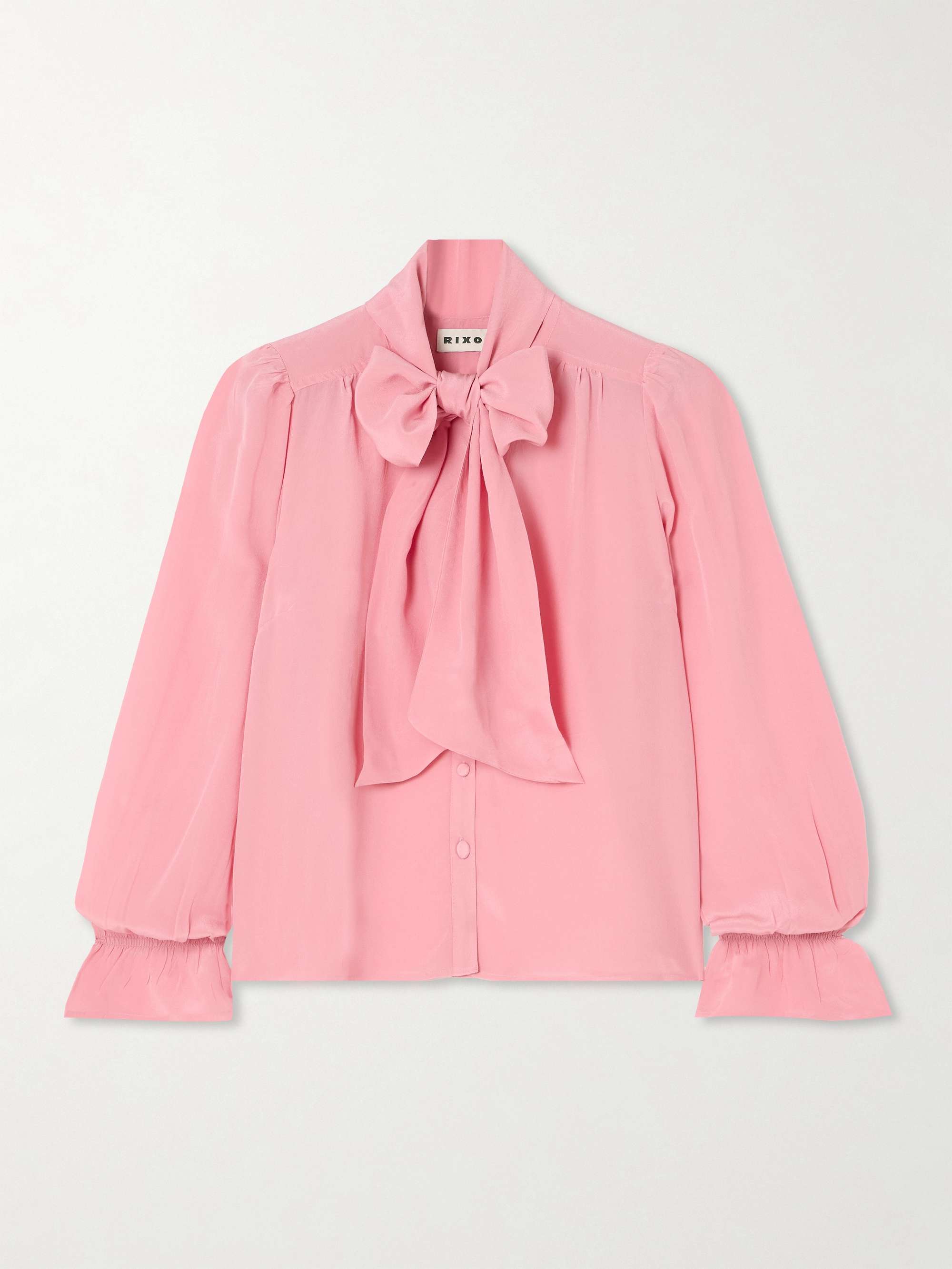 Wilhelmina pussy-bow silk crepe de chine blouse view