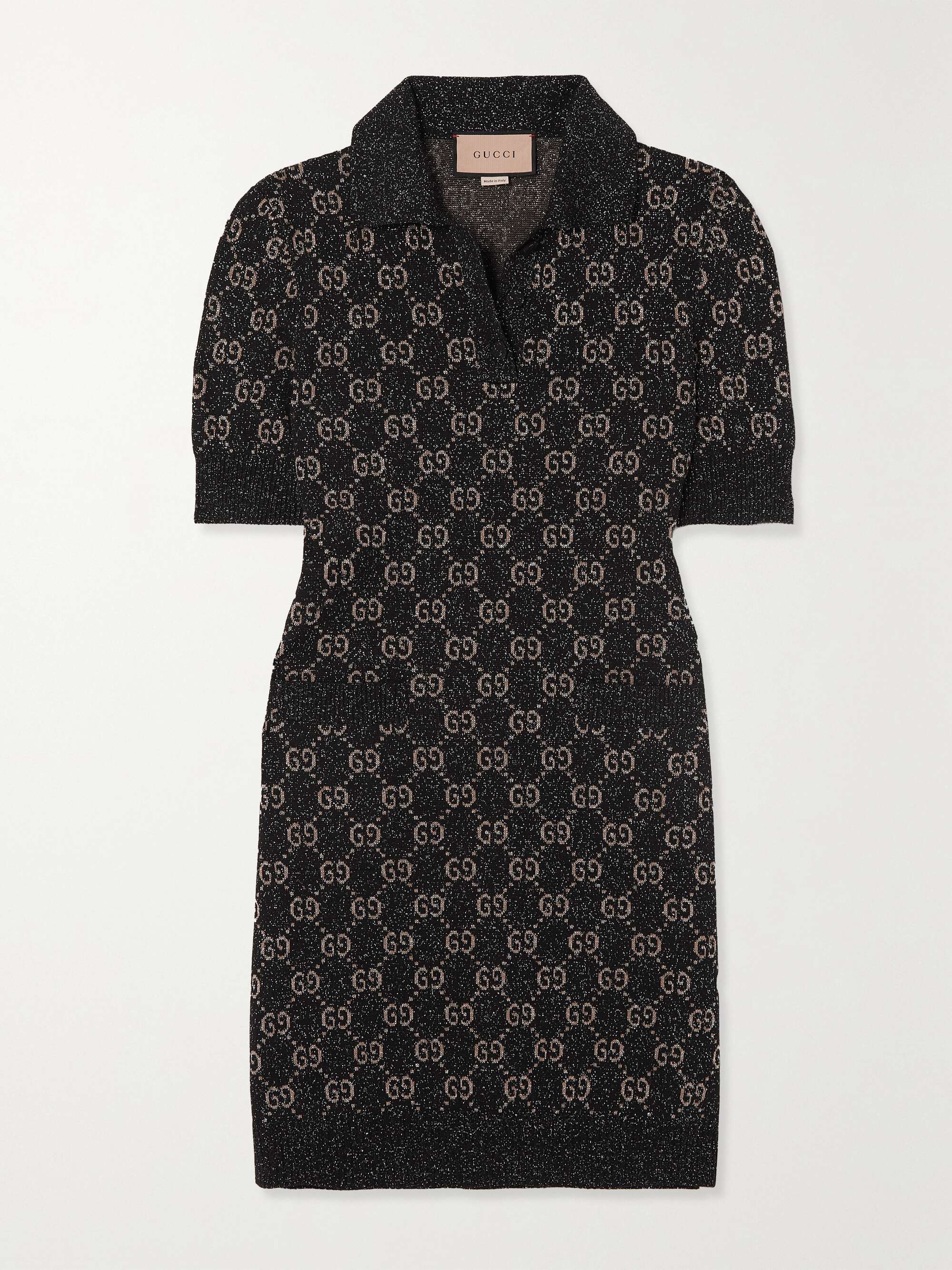 Metallic jacquard-knit cotton-blend mini dress view