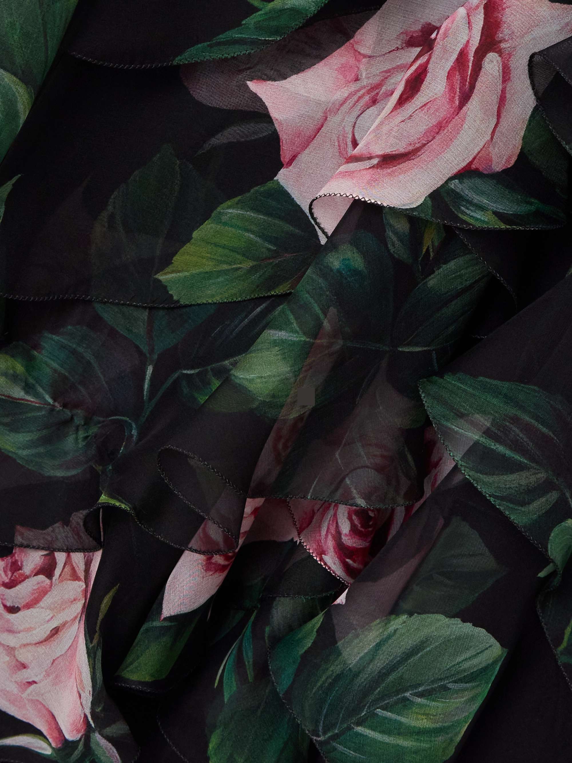 Tiered floral-print silk-chiffon midi dress view