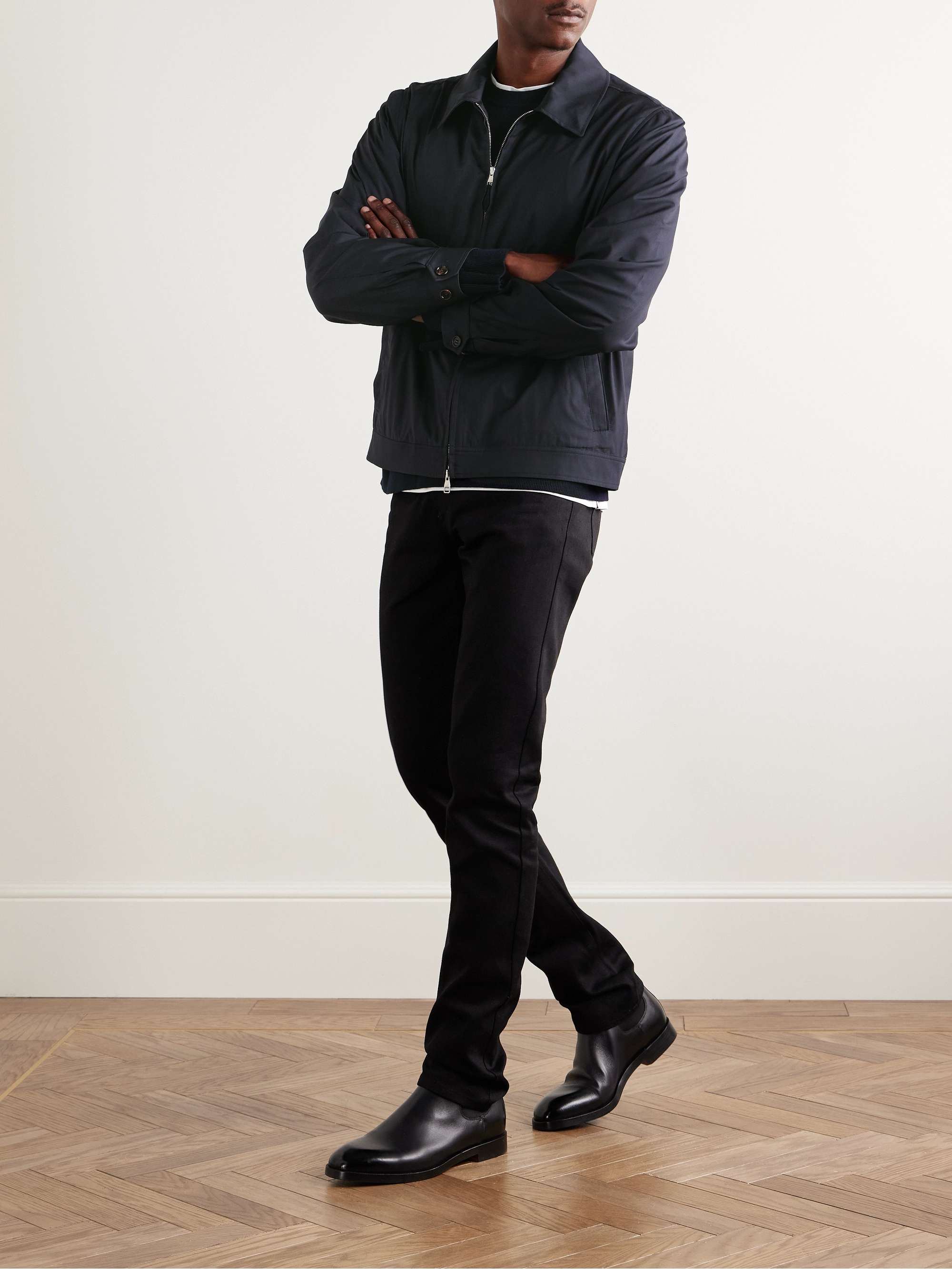 Wool and Mulberry Silk-Blend Blouson Jacket view