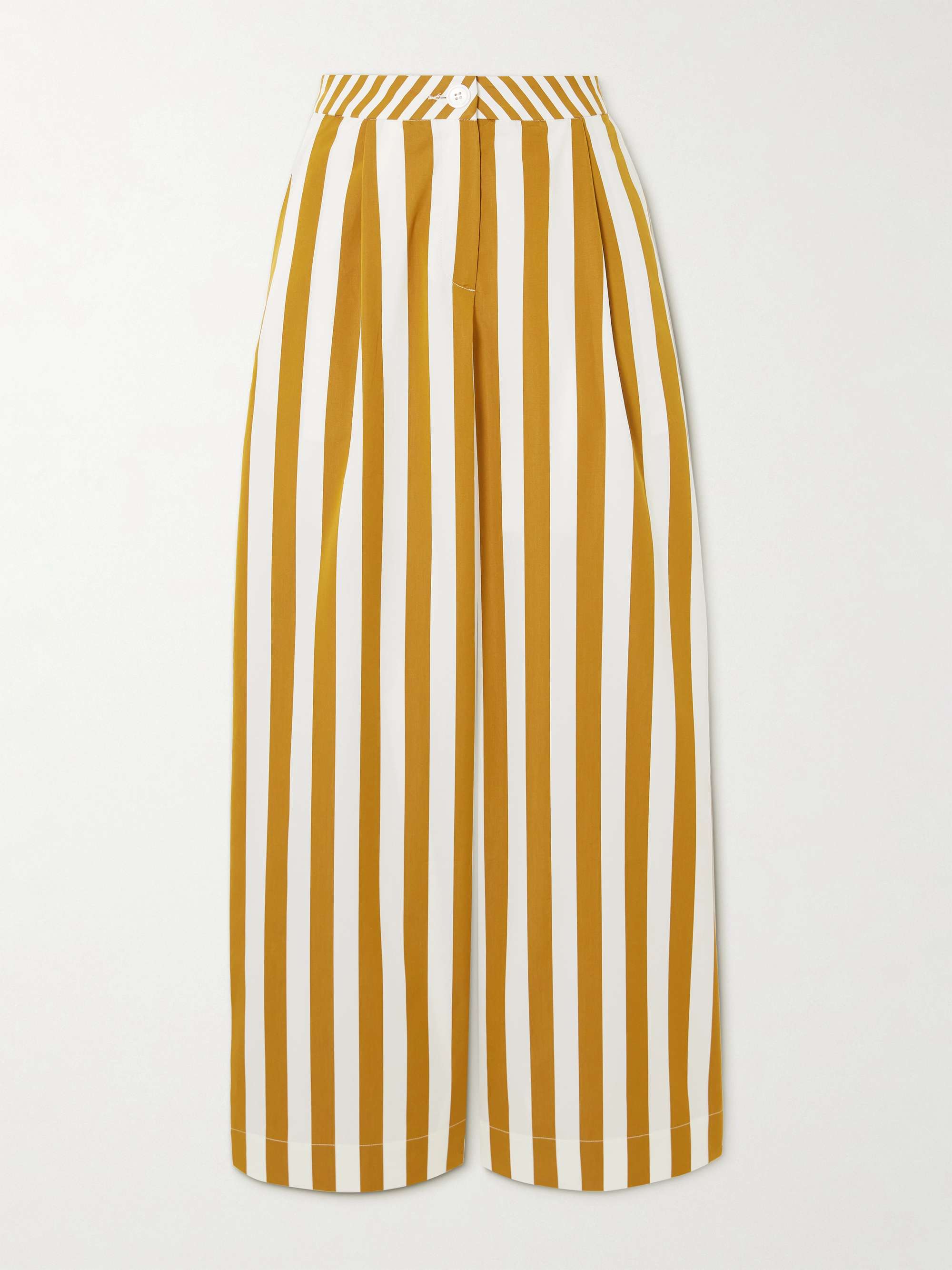Loulou striped cotton-poplin wide-leg pants view