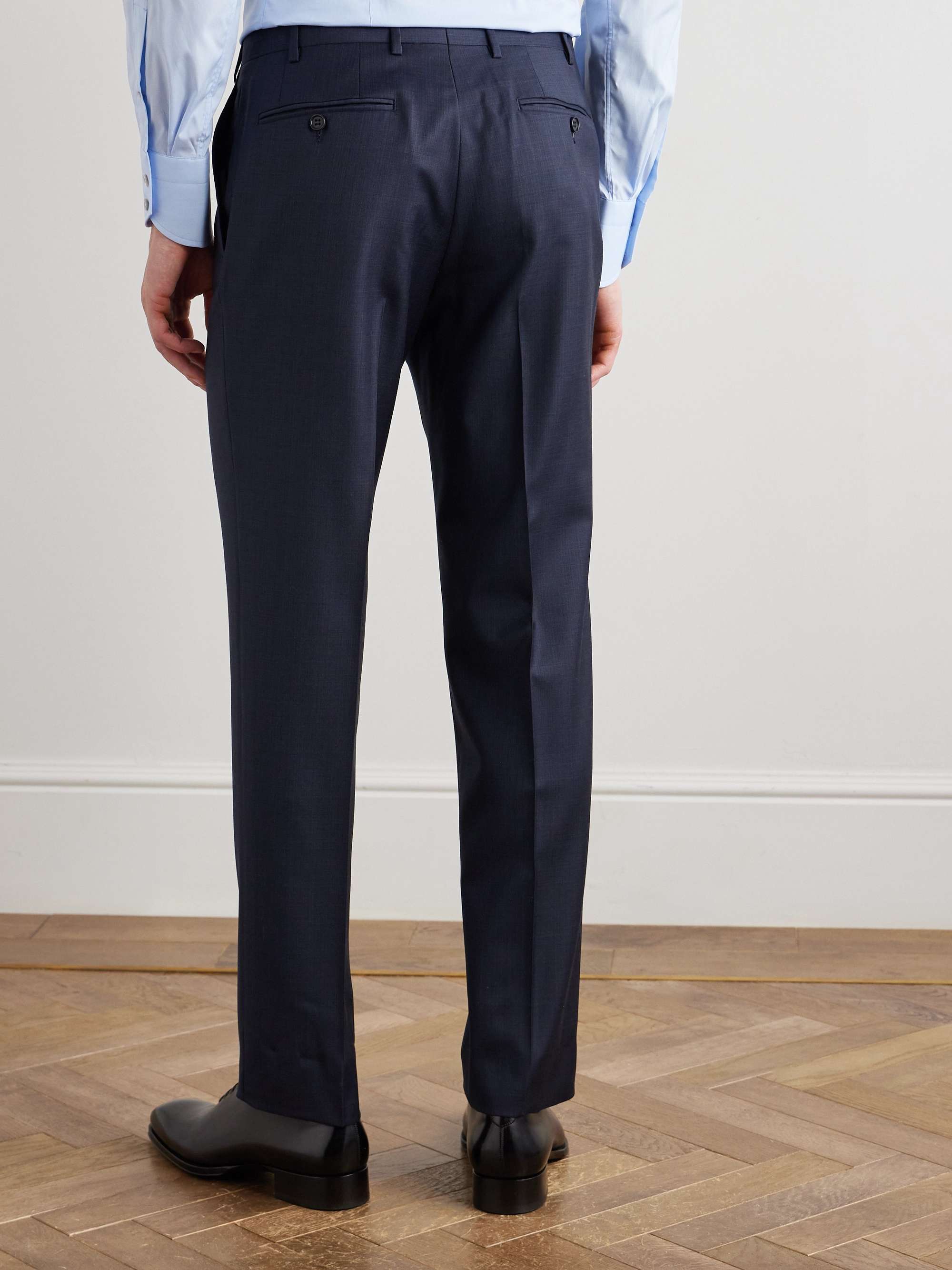 Slim-Fit Tapered Super 130s Wool Suit Trousers view
