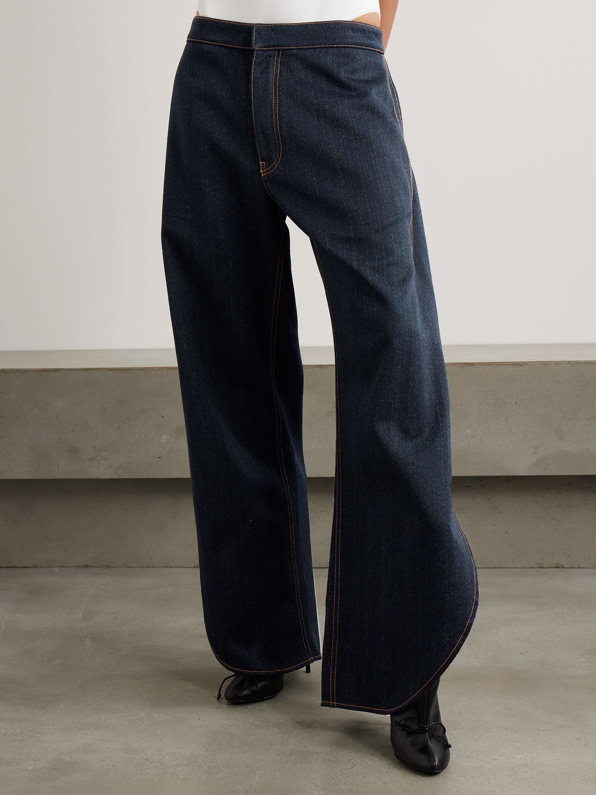 Layered low-rise wide-leg jeans view