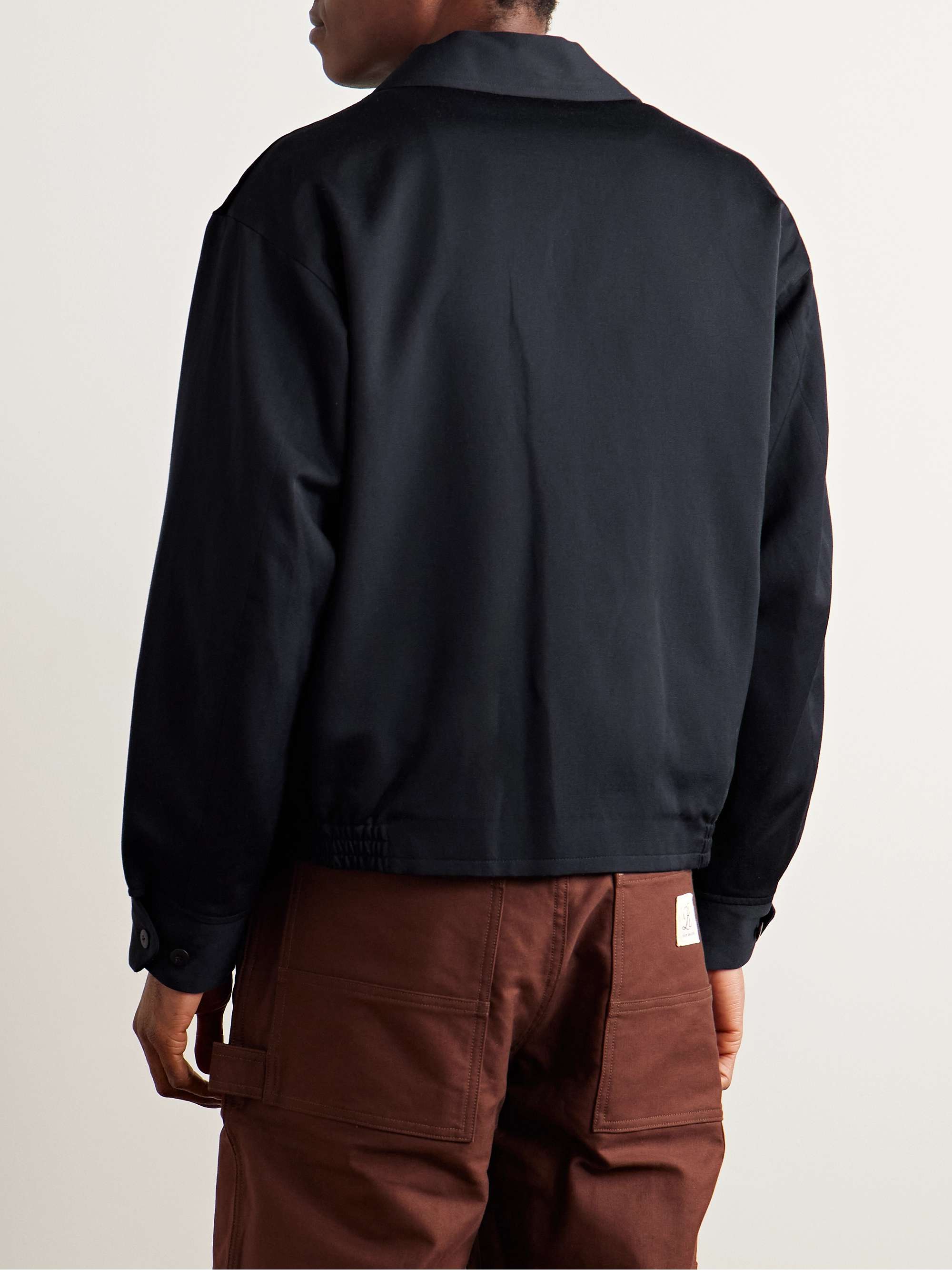 Mayfield Velour-Trimmed Wool and Linen-Blend Bomber Jacket view