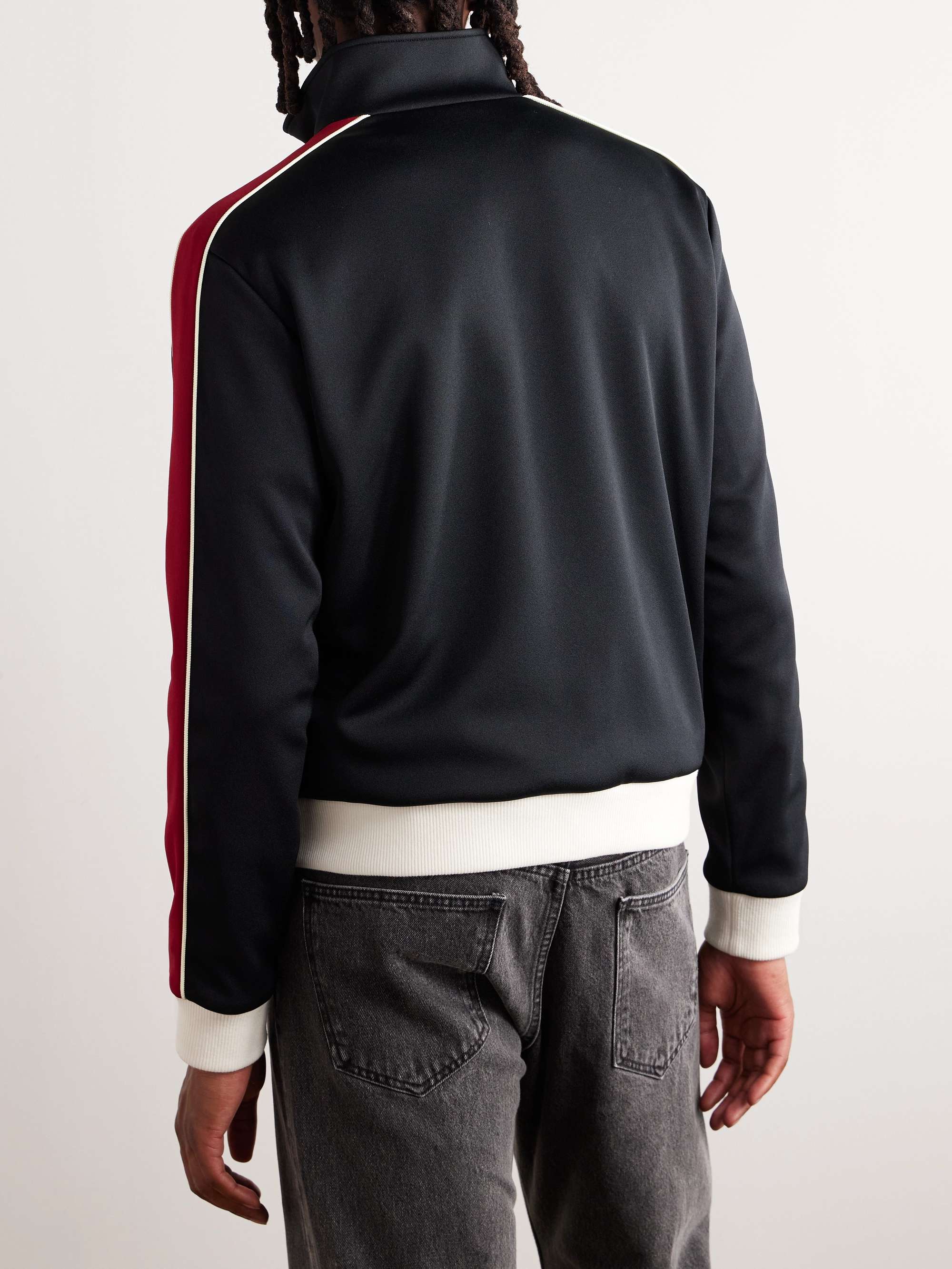 Logo-Embroidered Striped Tech-Jersey Track Jacket view