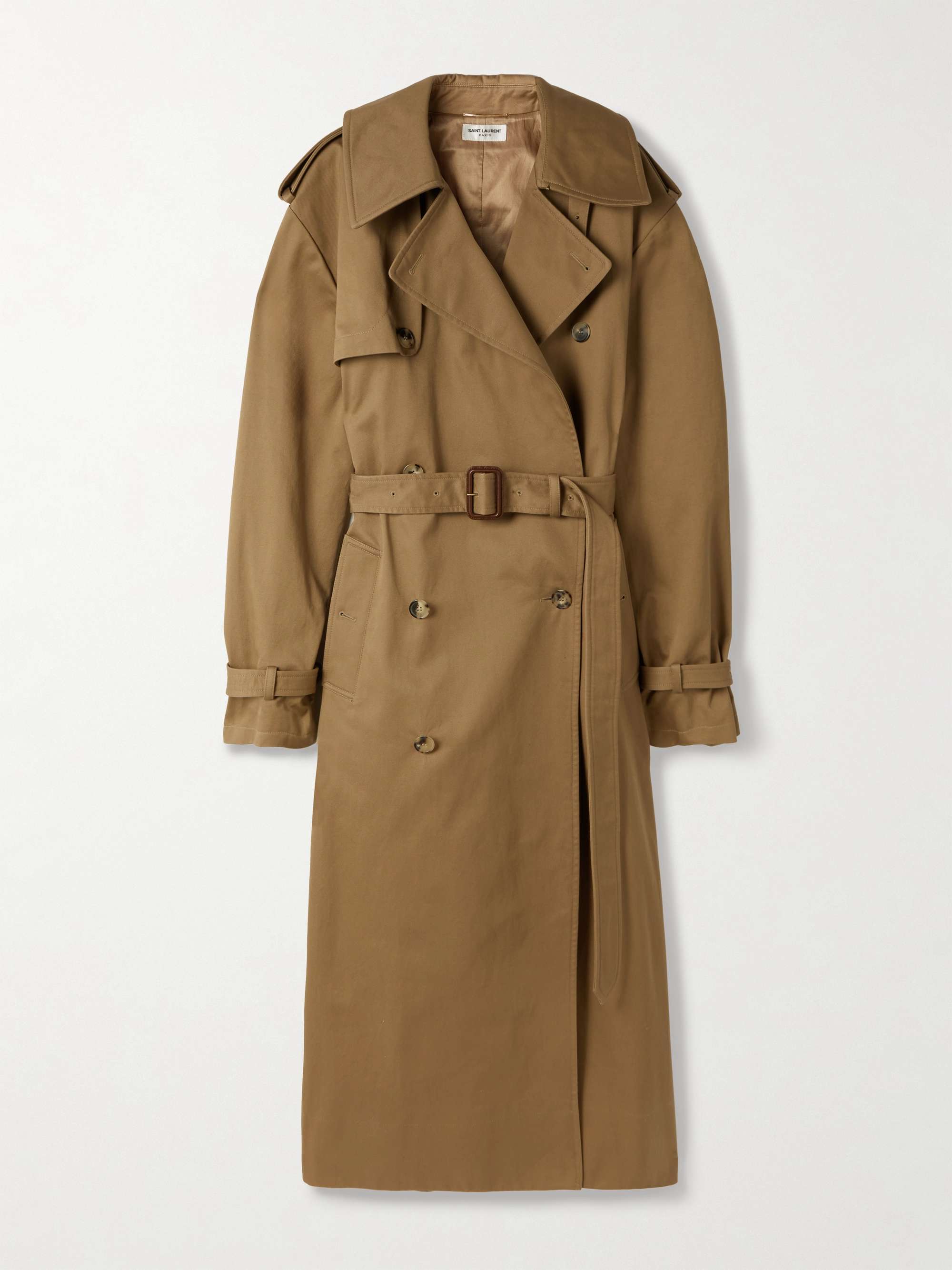 Oversized belted cotton-twill trench coat view
