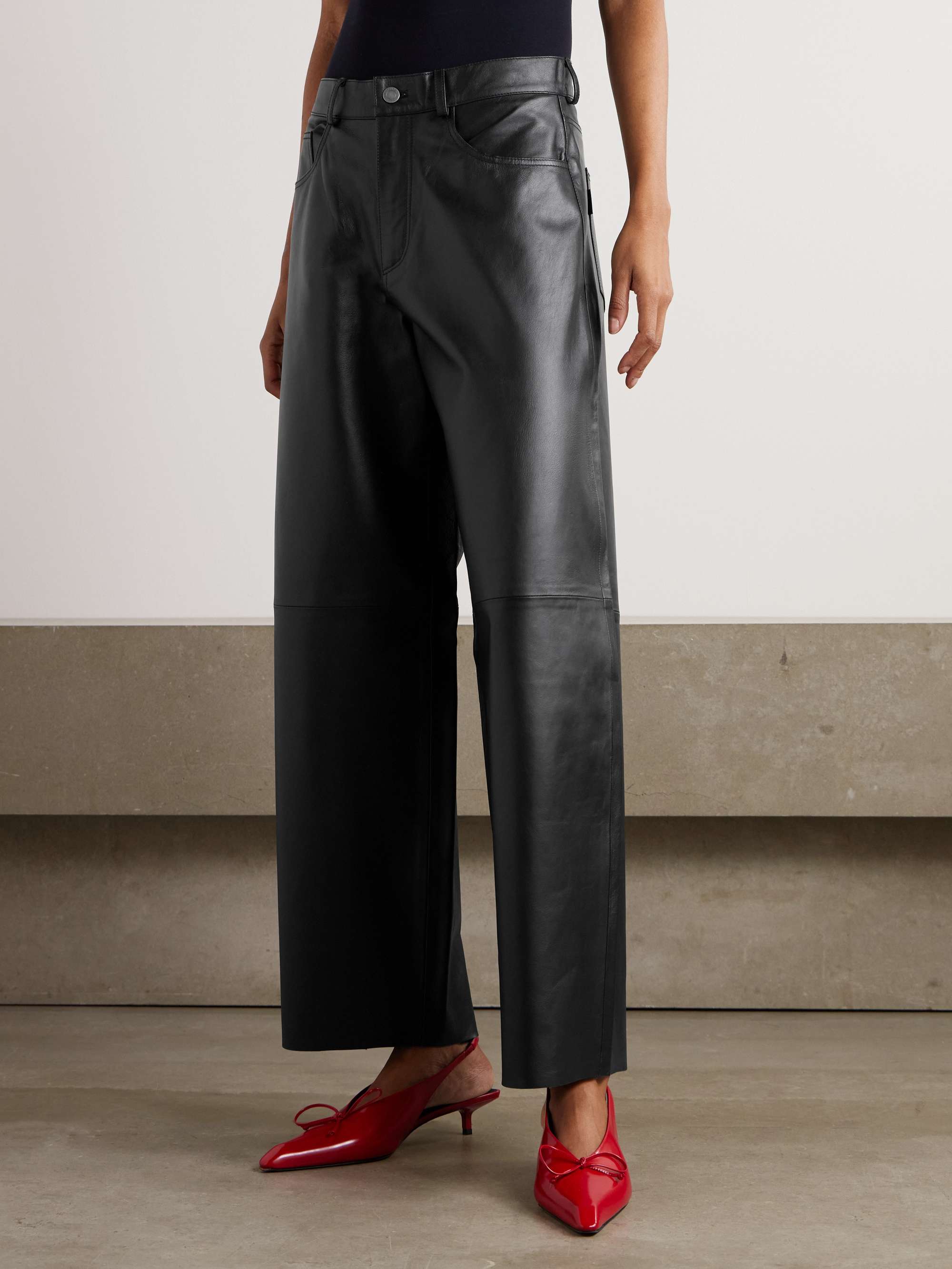 Bethany wide-leg leather pants view
