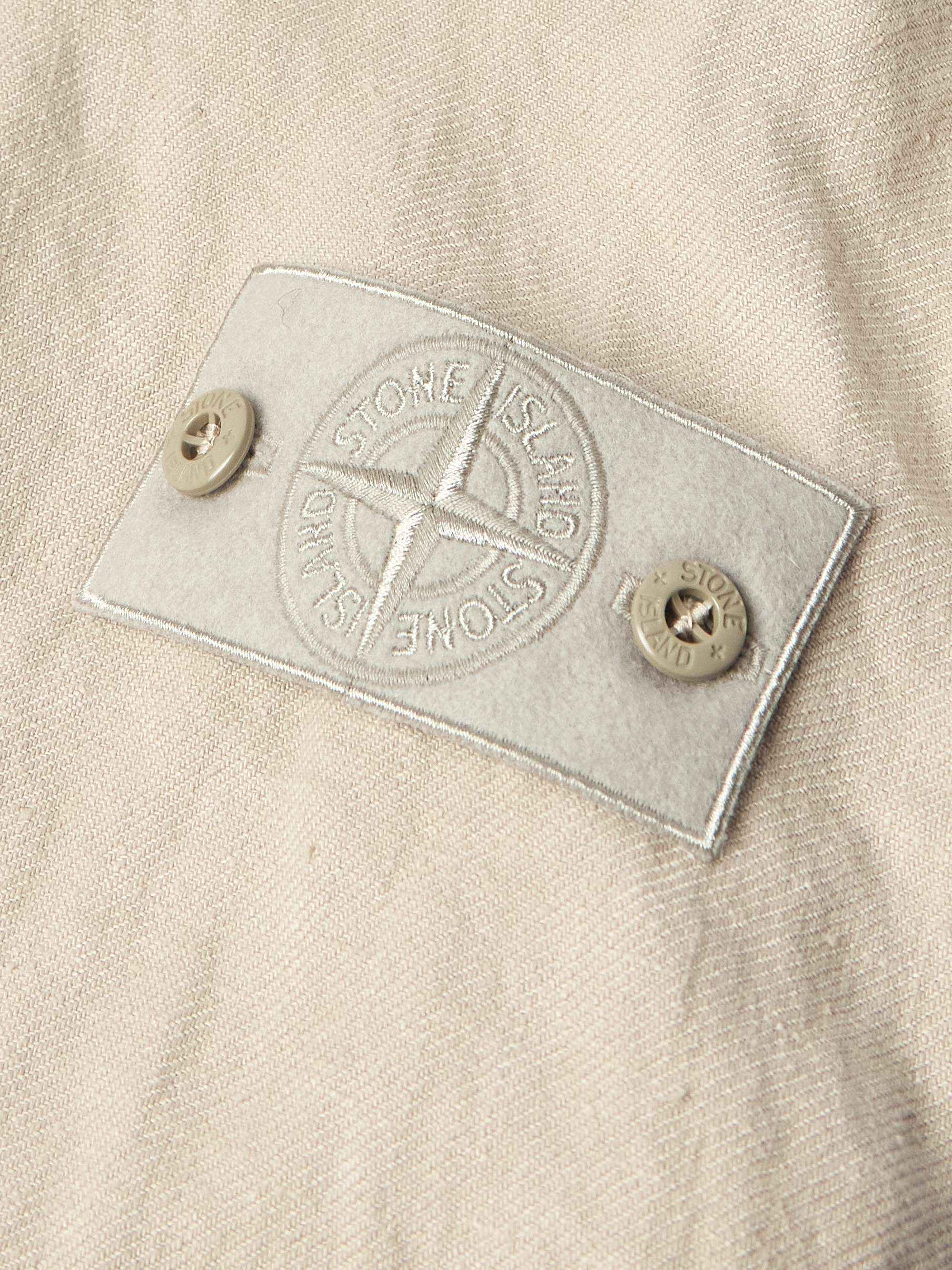 Ghost Logo-Appliquéd Garment-Dyed Linen-Twill Overshirt view