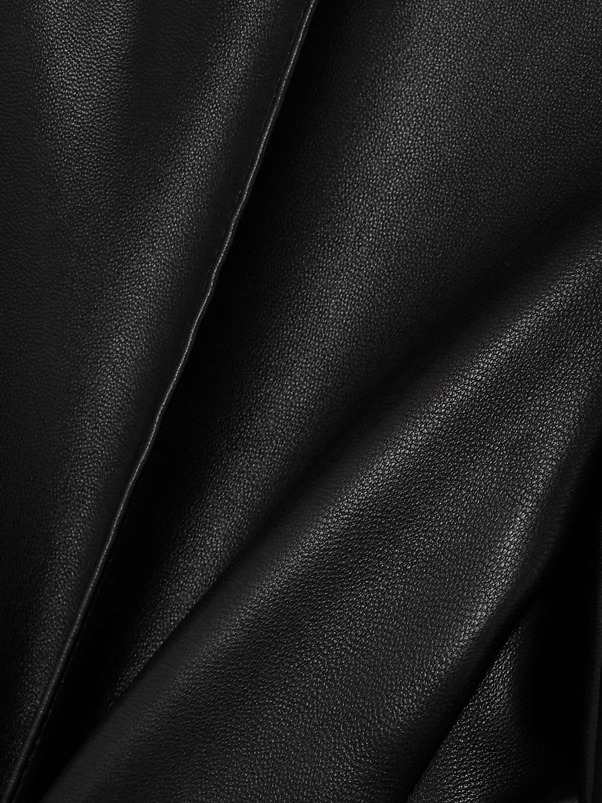 Paneled leather flared pants view