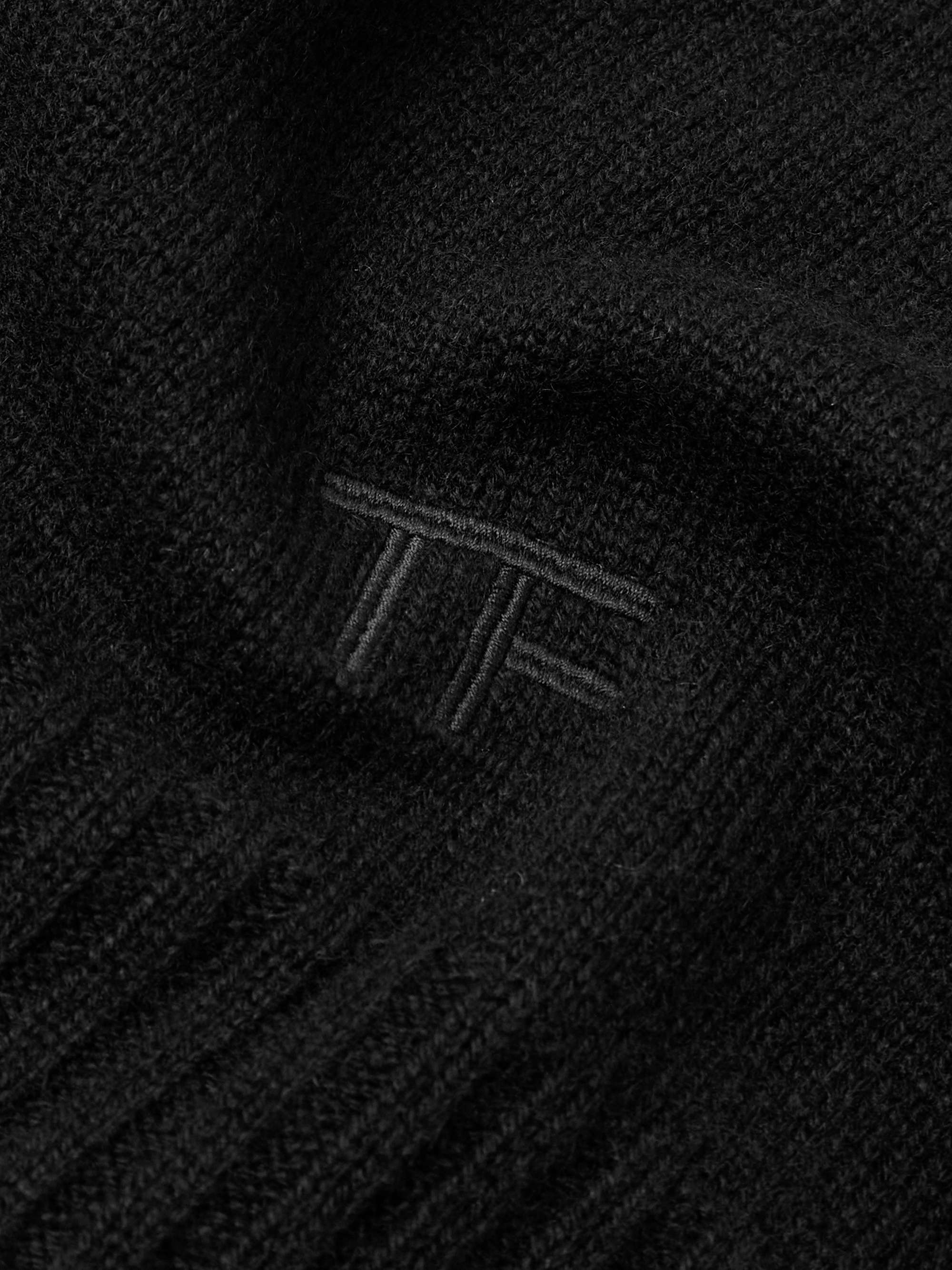 Logo-Embroidered Knitted Cashmere Sweater view