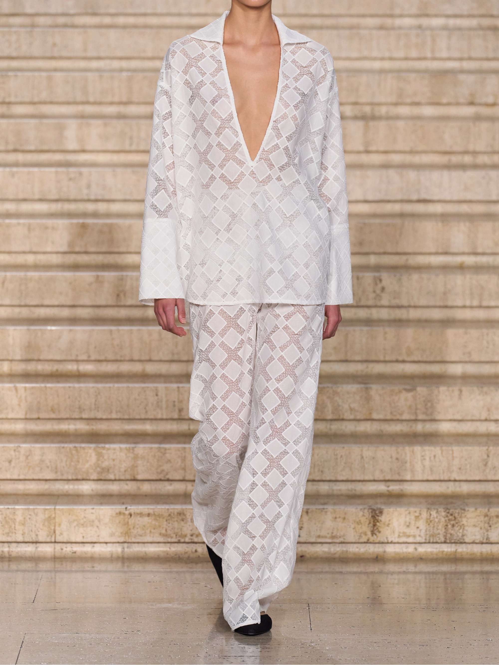 Luisa paneled gauze and voile tunic view