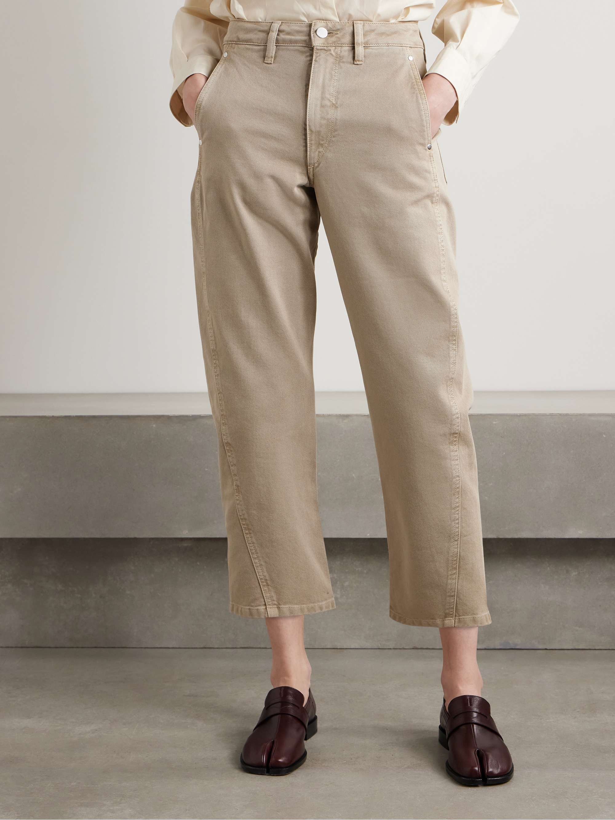 Twisted cropped high-rise straight-leg jeans view